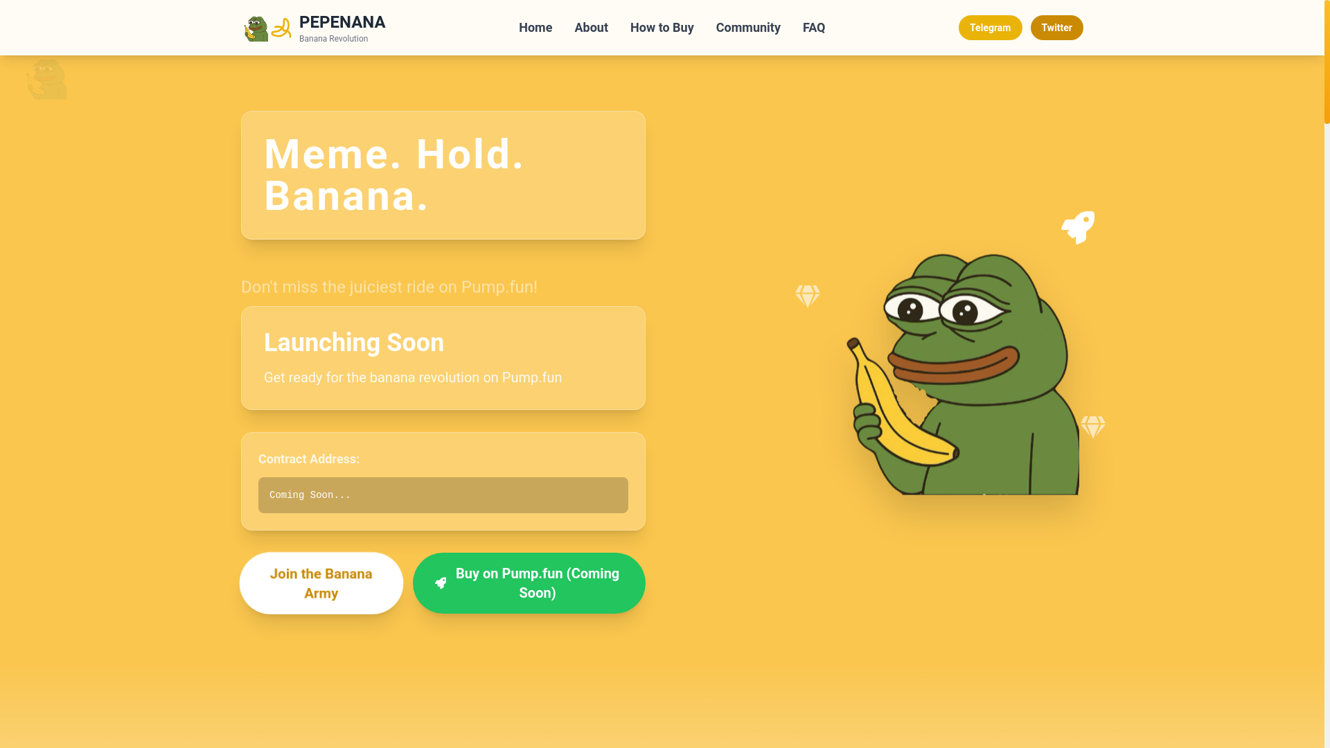 website screenshot of https://pepenana.xyz/