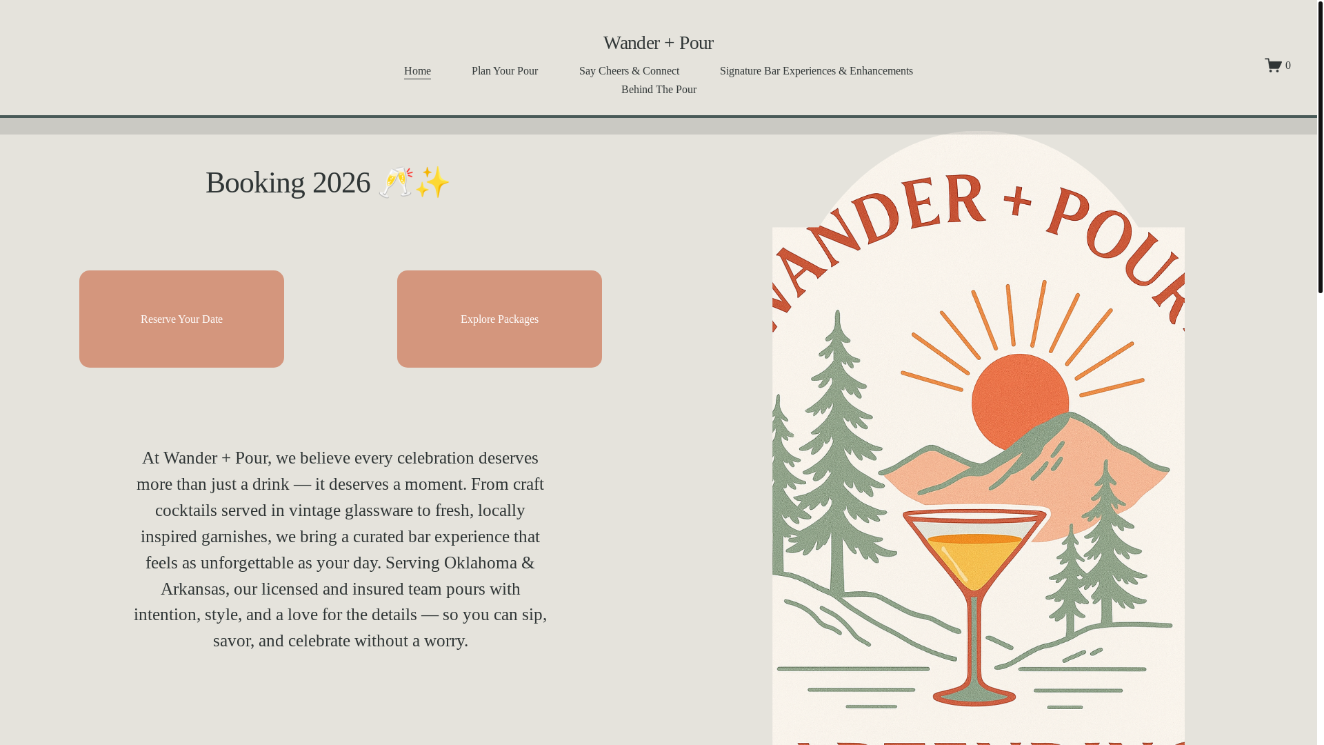 website screenshot of https://wanderingbartending.com/