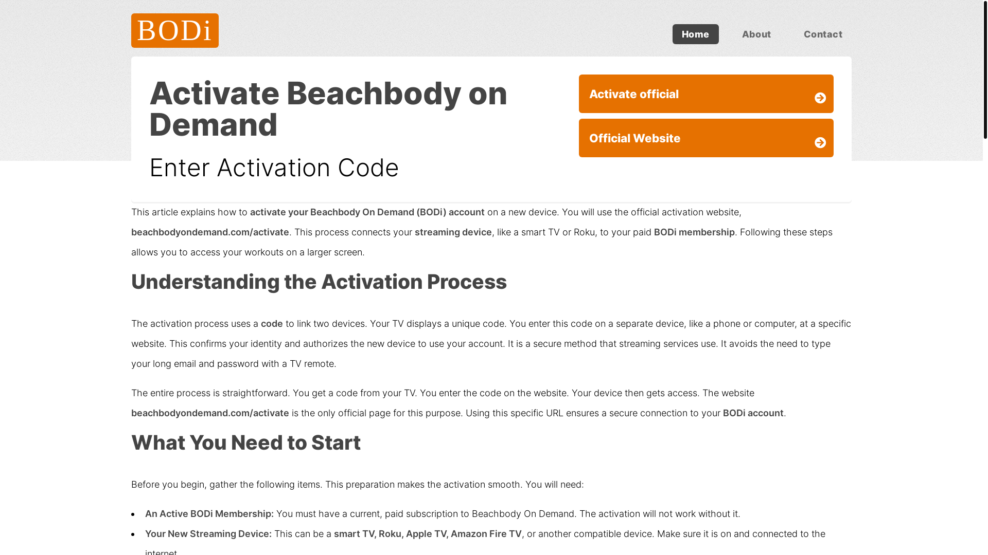 website screenshot of https://activatebeachbodyondemand.com/
