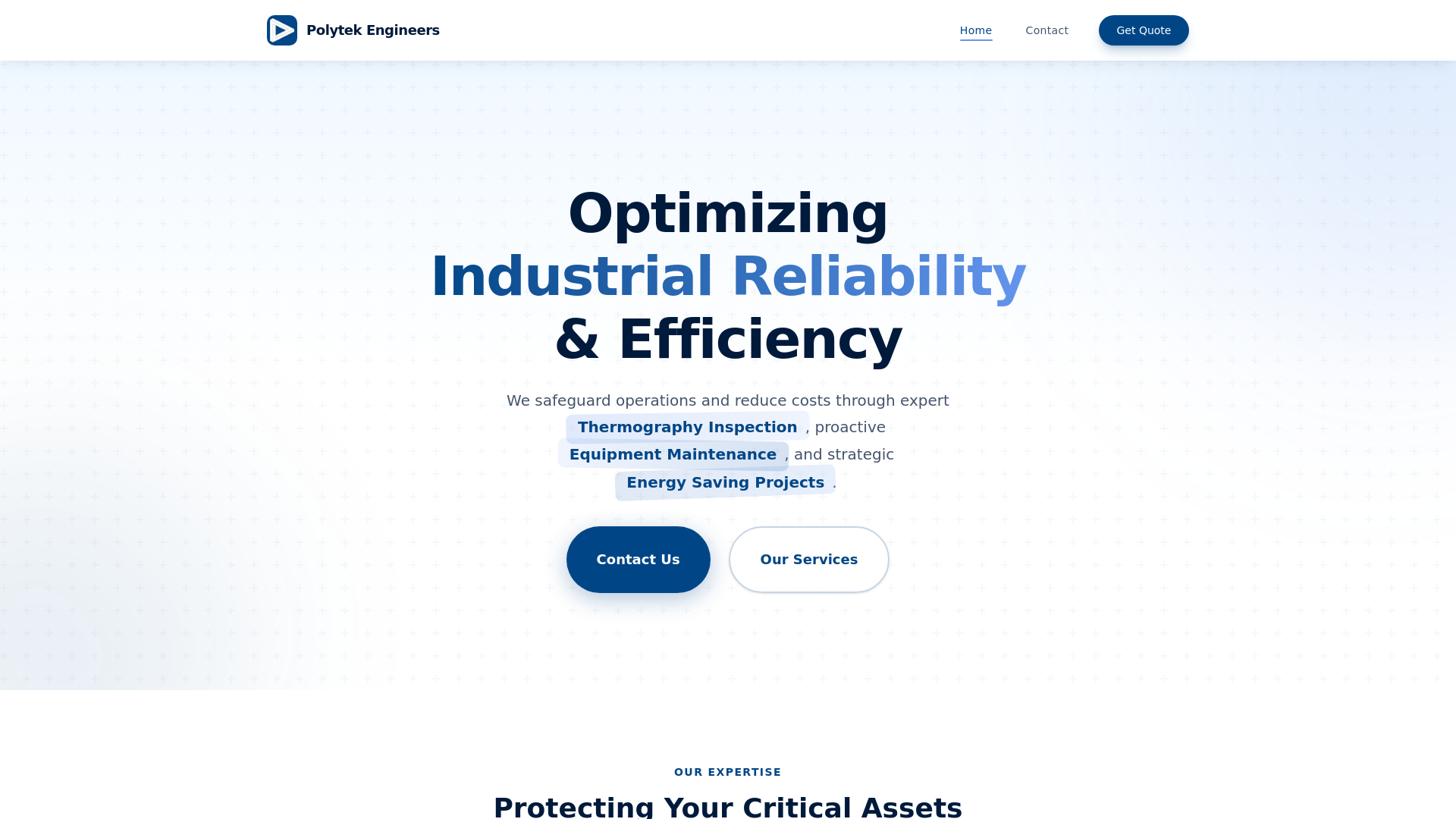 website screenshot of https://polytekengineers.com/