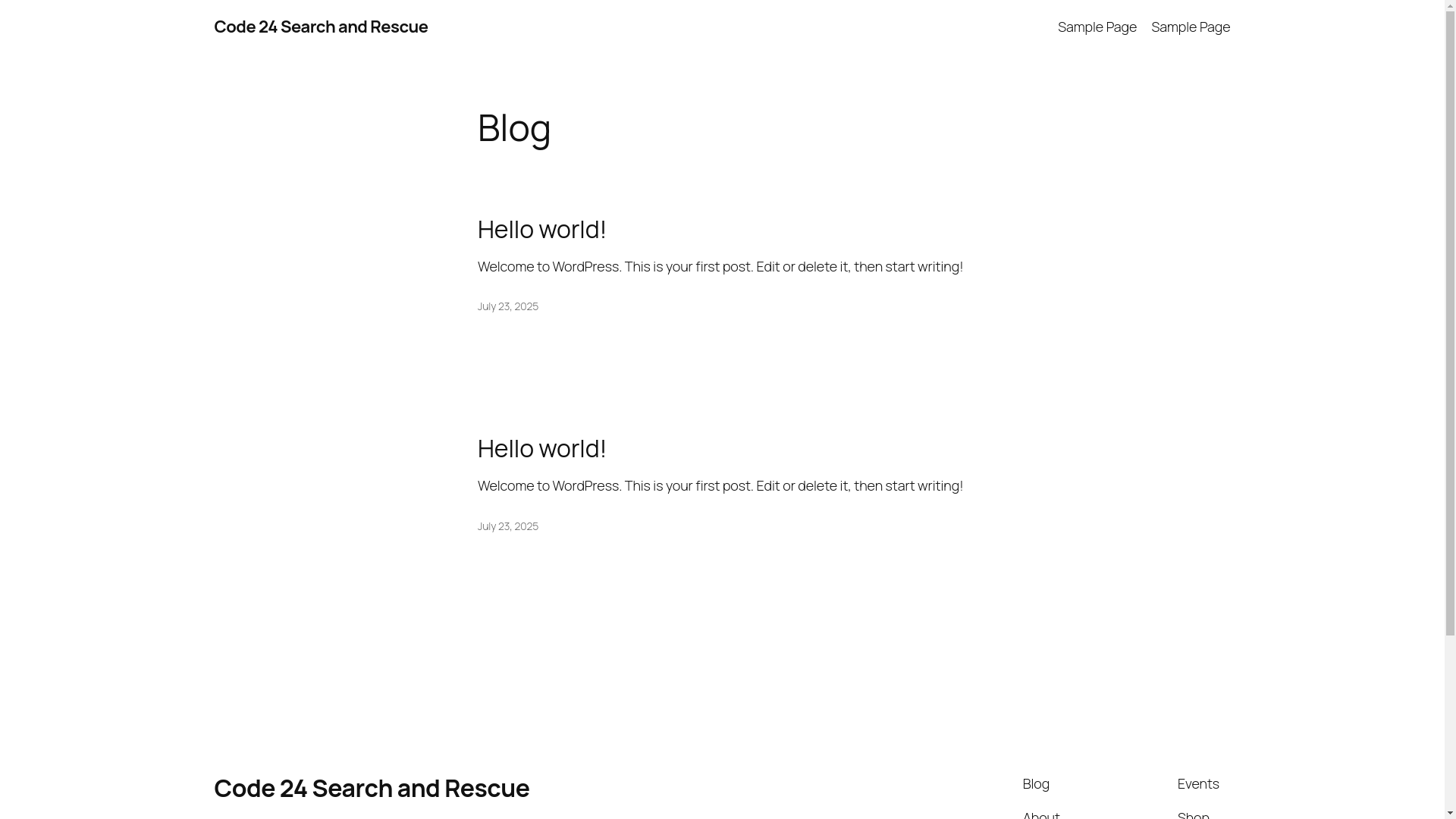 website screenshot of https://code24sar.org/