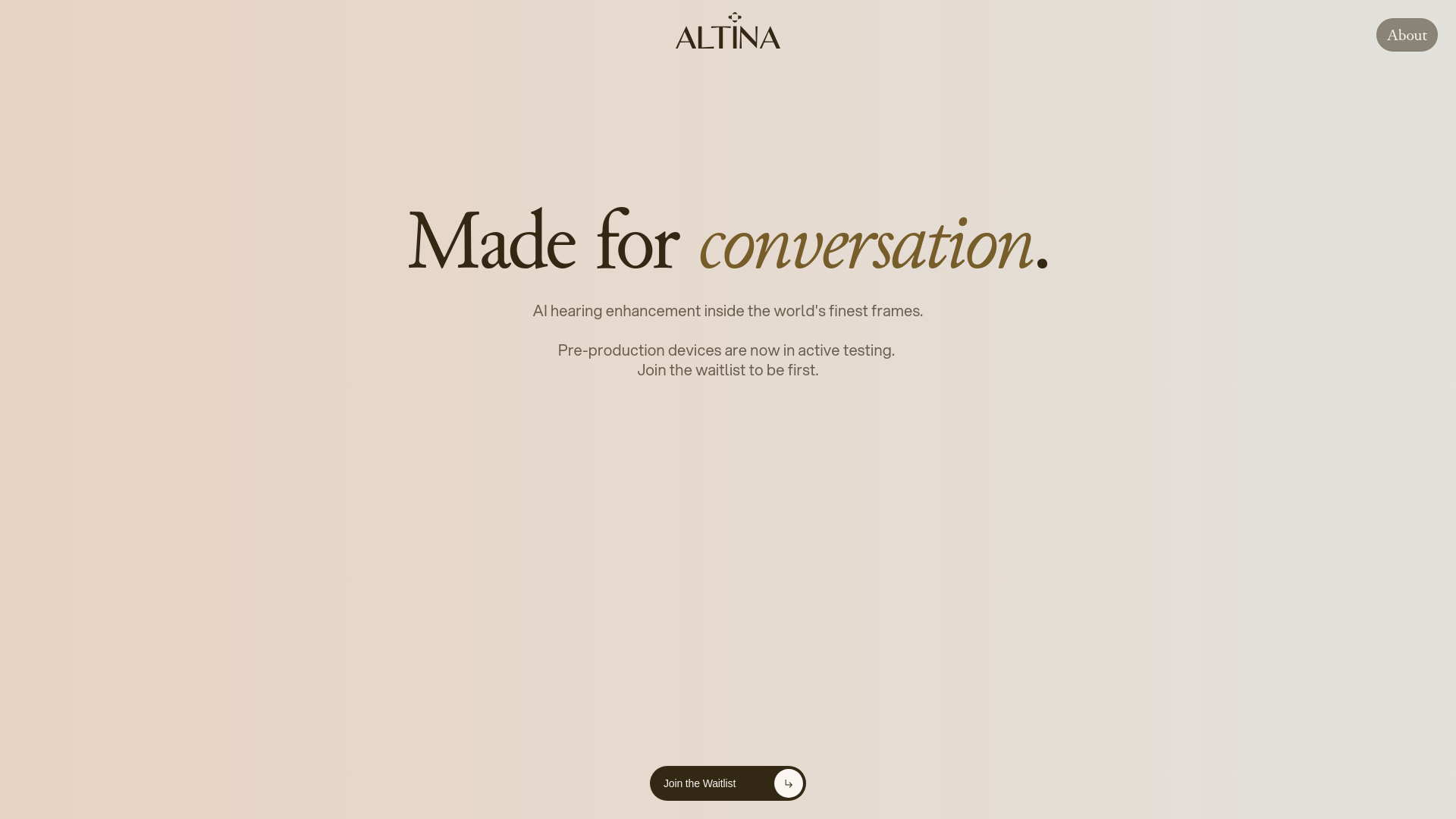 website screenshot of https://aihearingglasses.com/