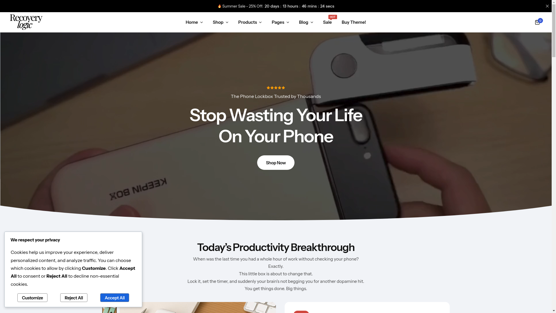 website screenshot of https://recoverylogic.co/