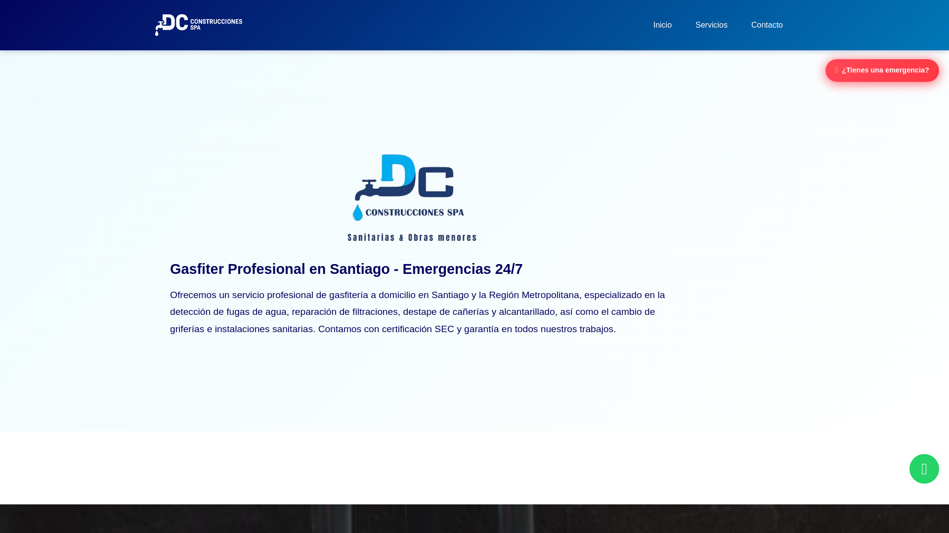 website screenshot of https://dc-construcciones.cl
