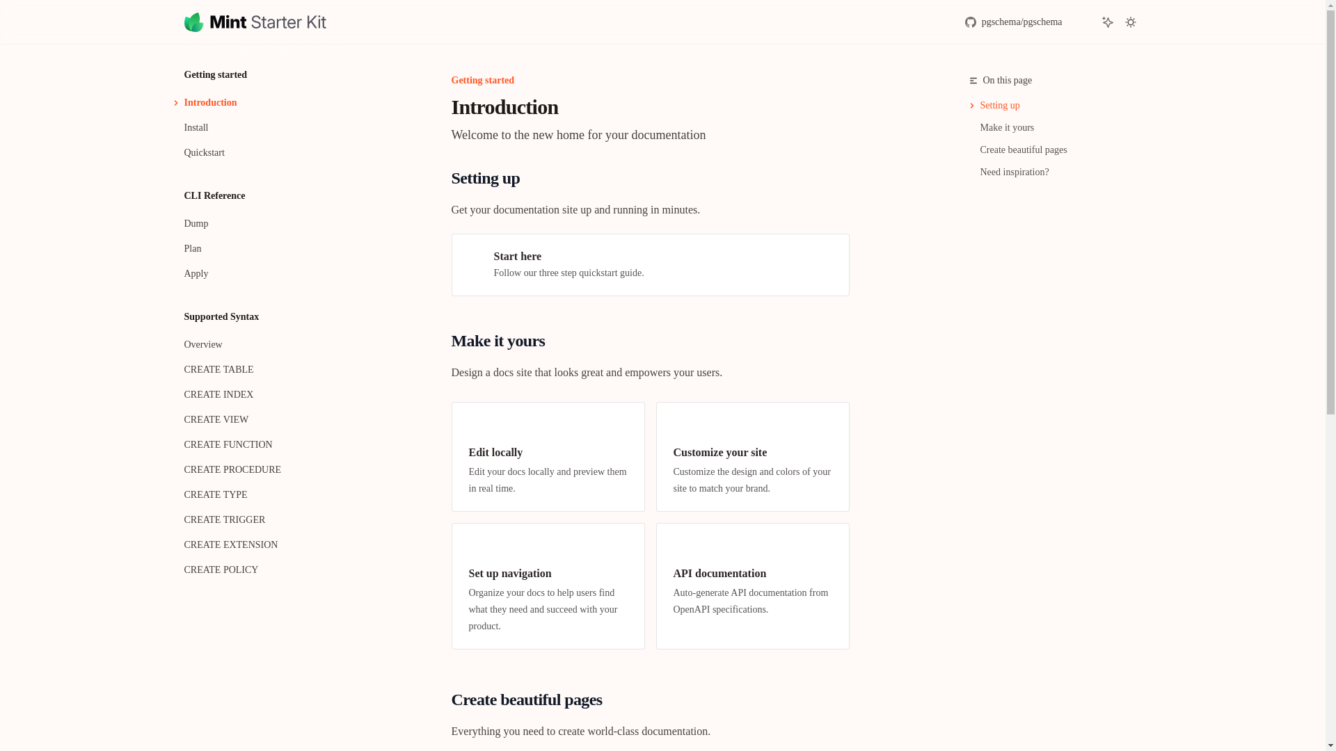 website screenshot of https://pgschema.org/