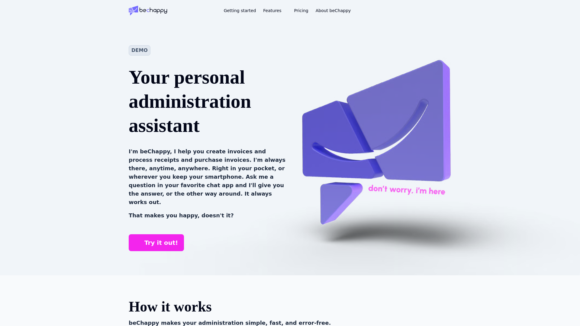 website screenshot of https://bechappy-web-worker.pages.dev/