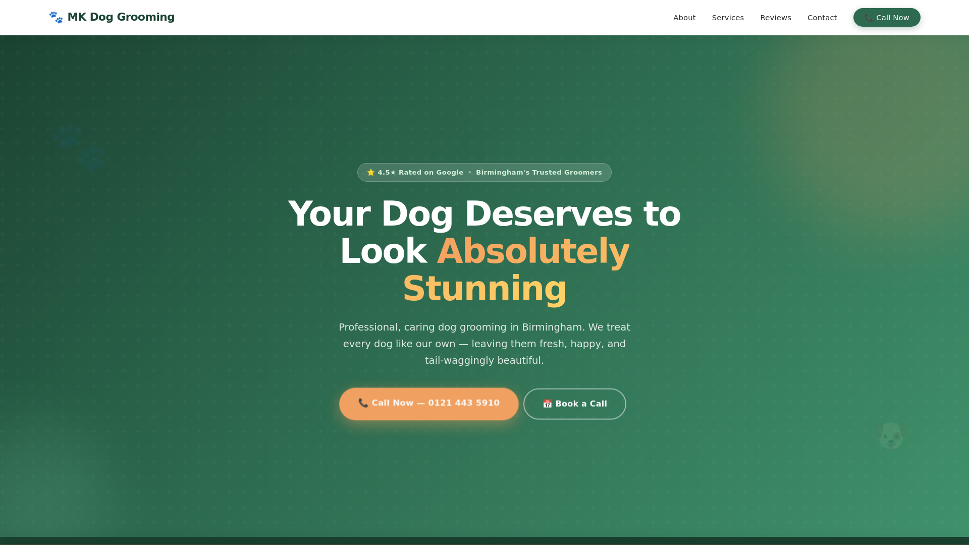 website screenshot of https://mk-dog-grooming.pages.dev/
