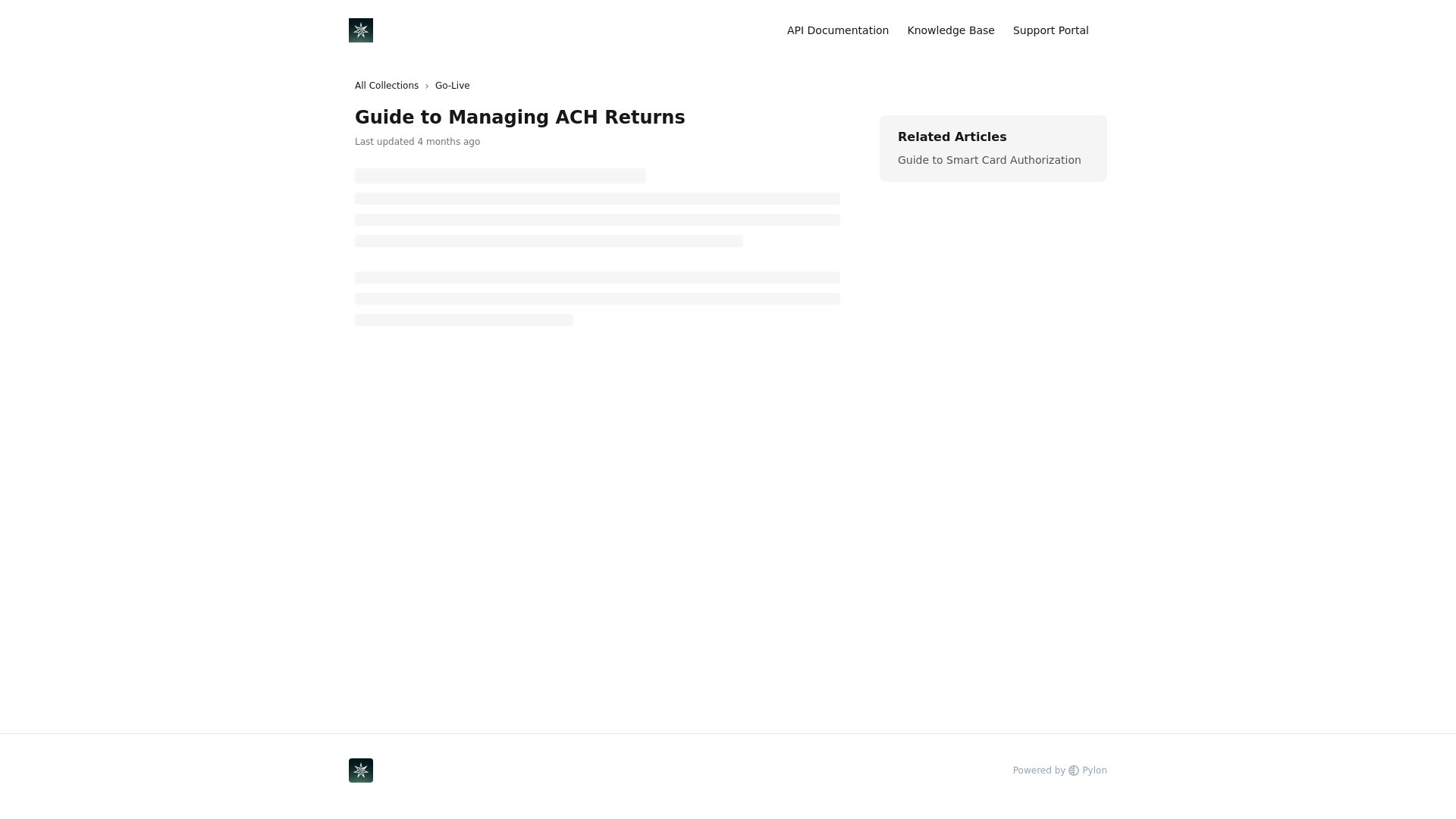 website screenshot of https://knowledge.astrafi.com/articles/4136858661-guide-to-managing-ach-returns?lang=en
