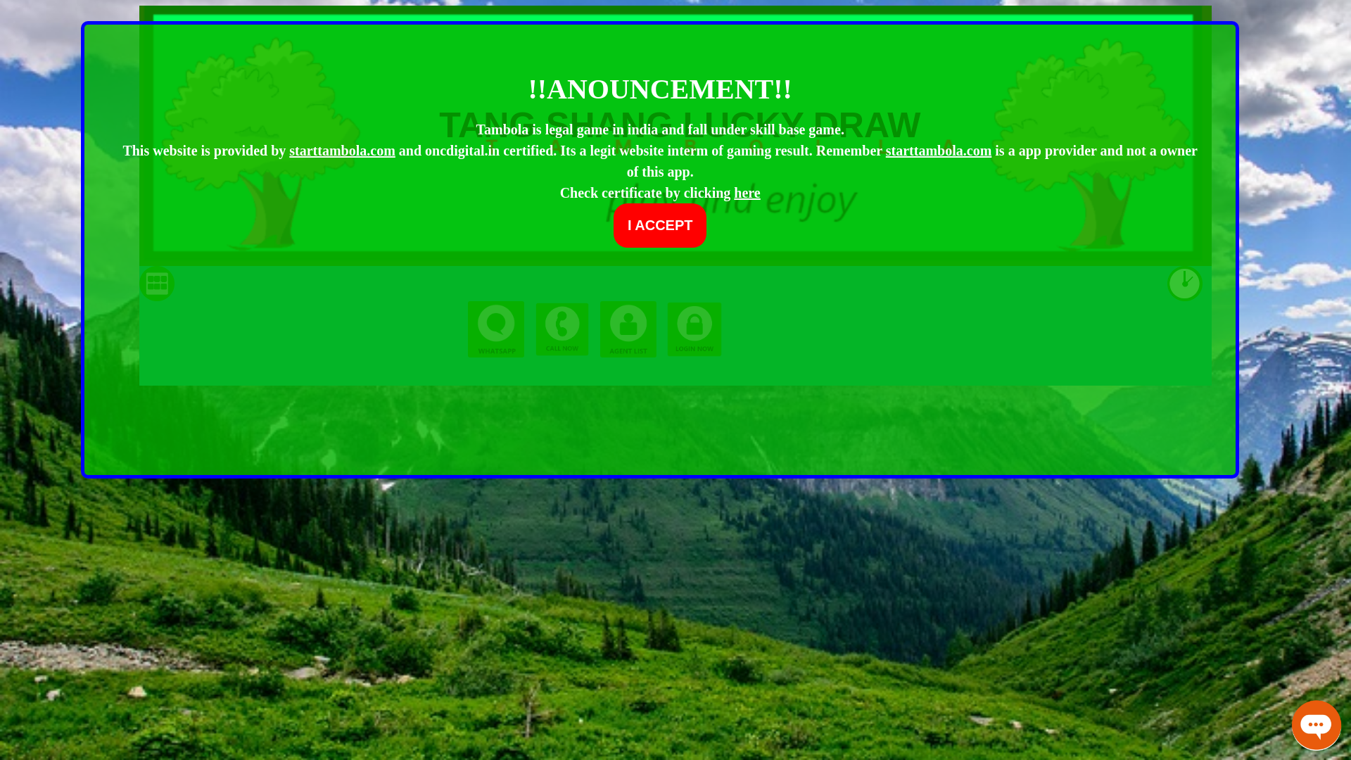 website screenshot of https://tangshangluckydraw.com/