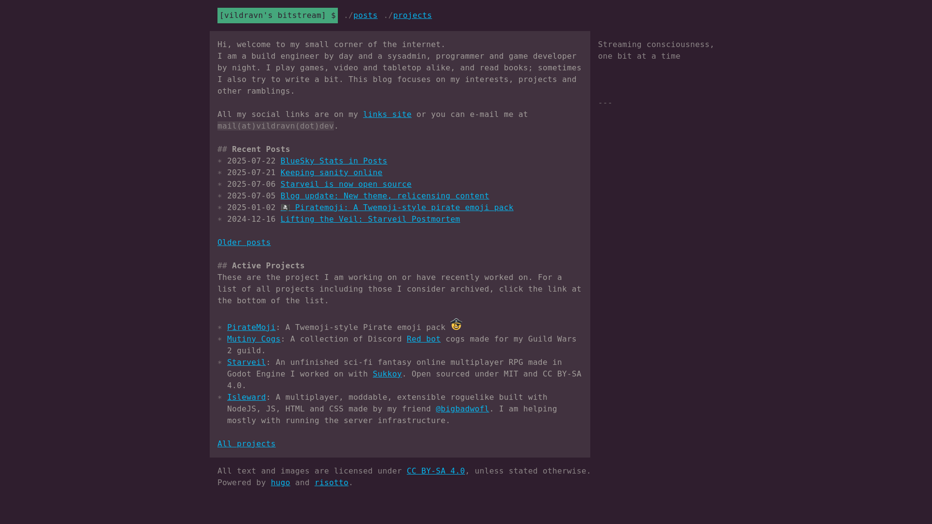 website screenshot of https://vildravn-net.pages.dev/
