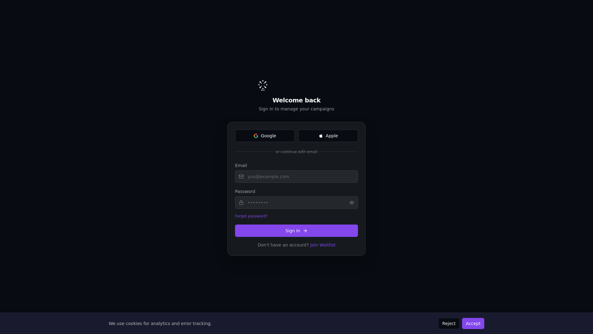 website screenshot of https://mobilize.fyi