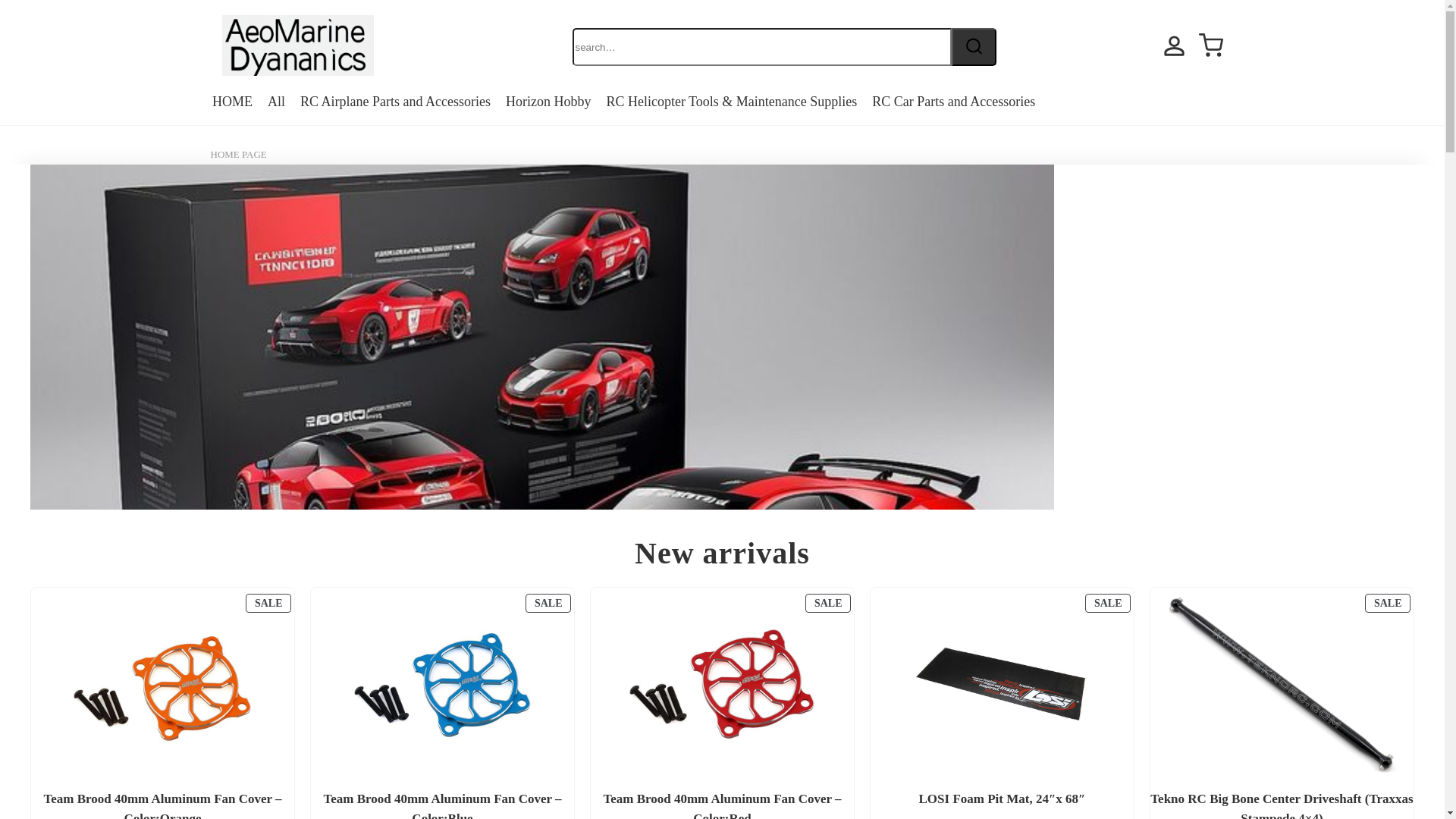 website screenshot of https://aeromarinedynamicsshop.com/