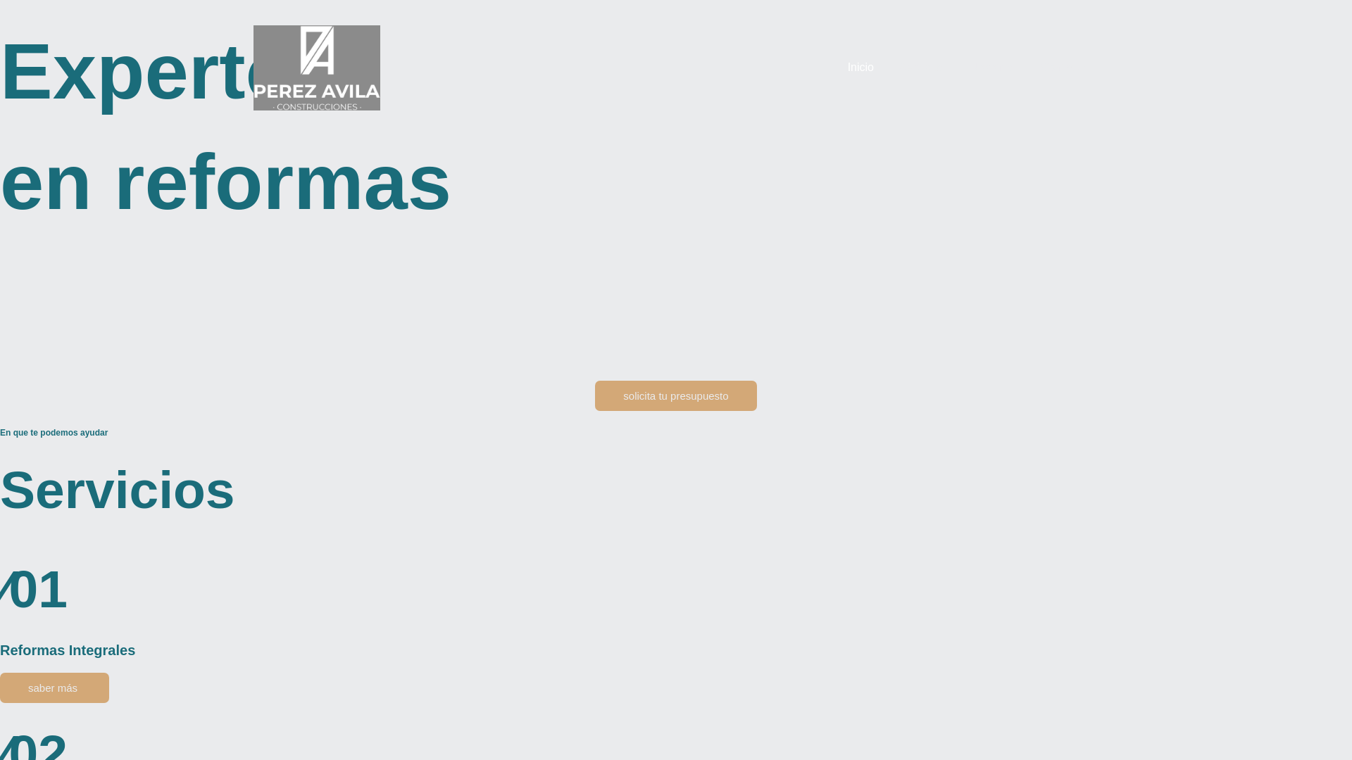 website screenshot of https://perezavilaconstrucciones.es