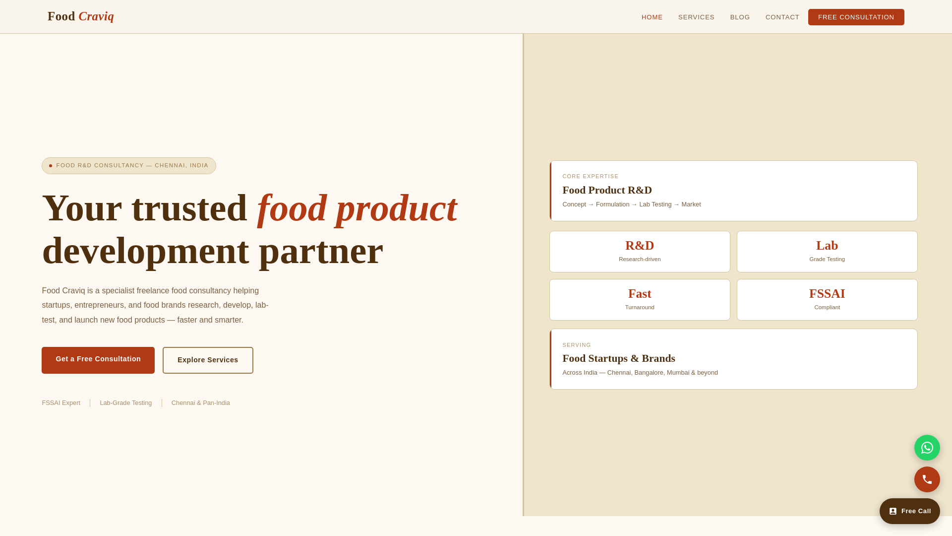 website screenshot of https://foodcraviq.in/