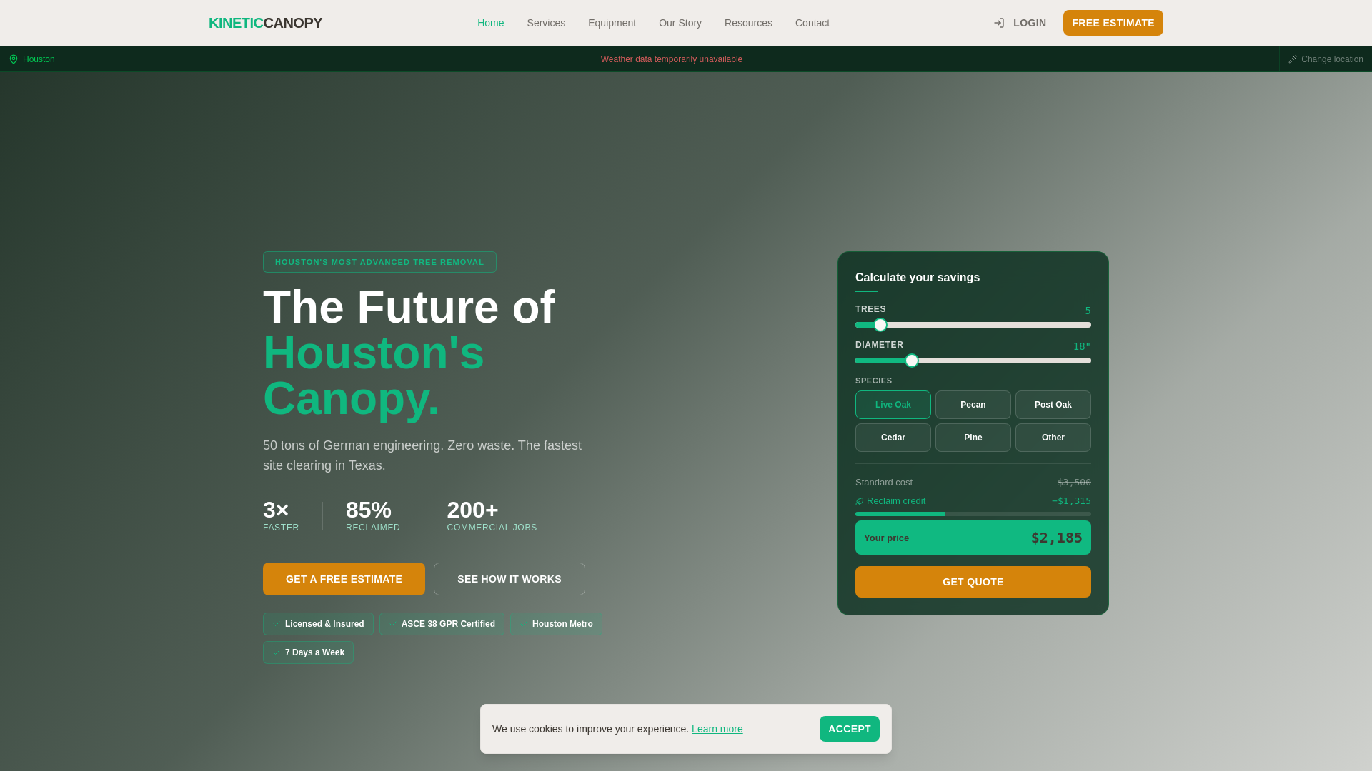 website screenshot of https://kineticcanopy.com