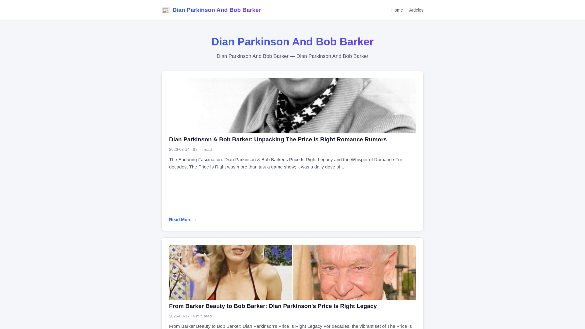 website screenshot of https://dian-parkinson-and-bob-barker.pages.dev/