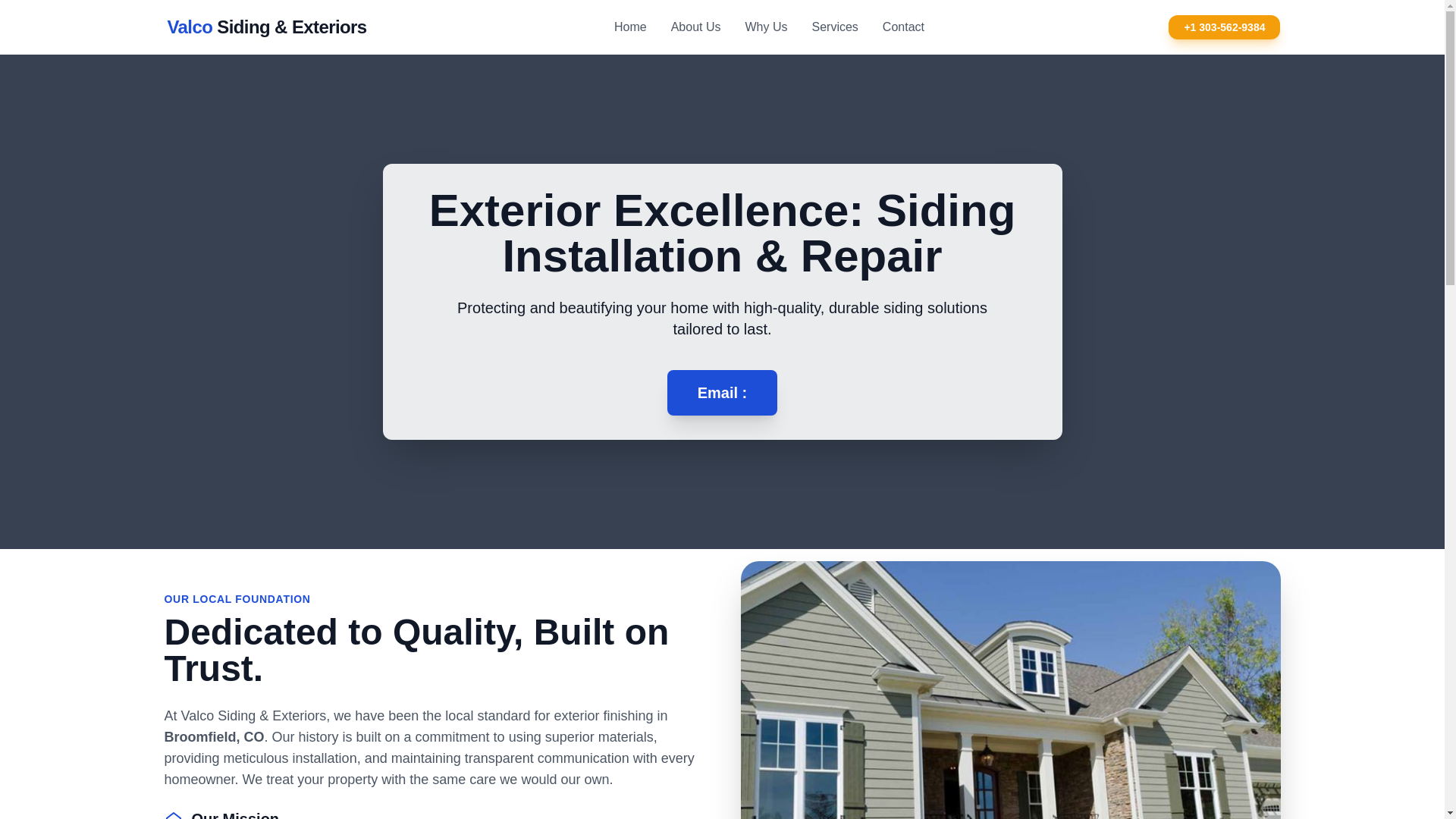 website screenshot of https://valcosidingexteriorsvs.com/