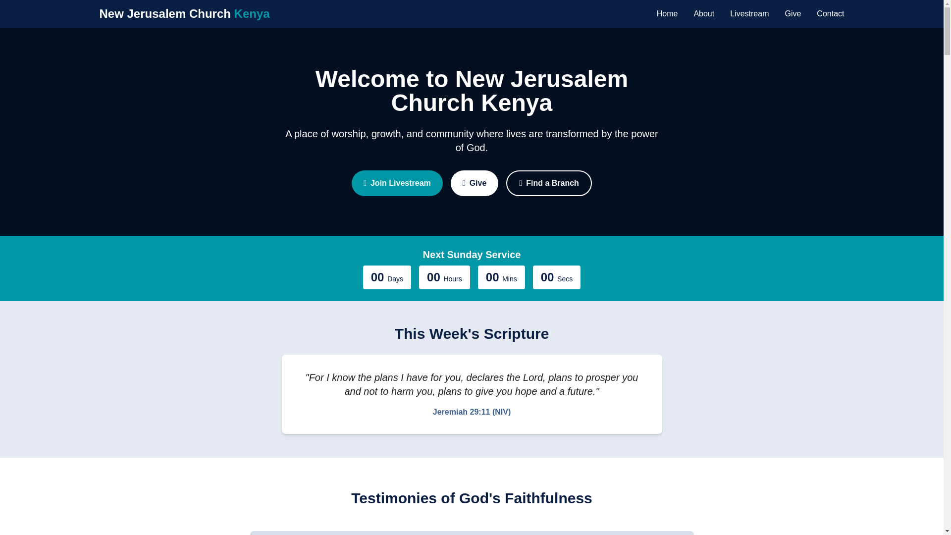 website screenshot of https://newjerusalemchurchkenya.co.ke/