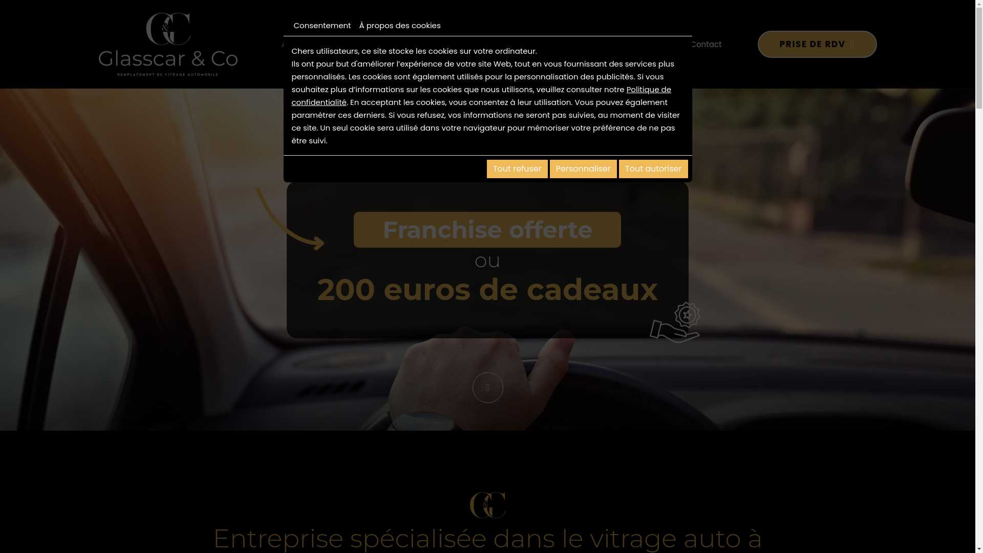 website screenshot of https://glasscarandco.fr/