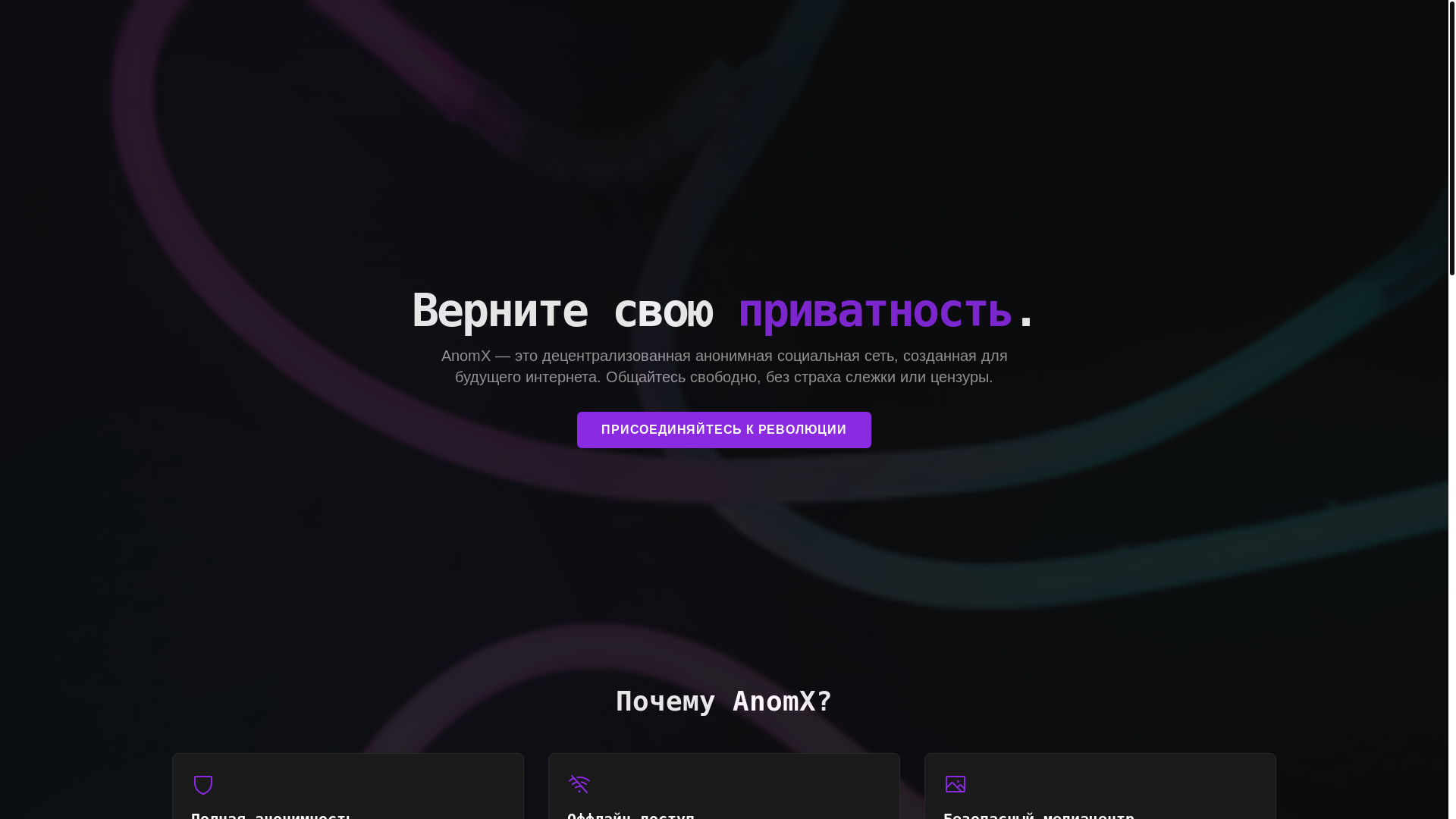 website screenshot of https://anomx.org/