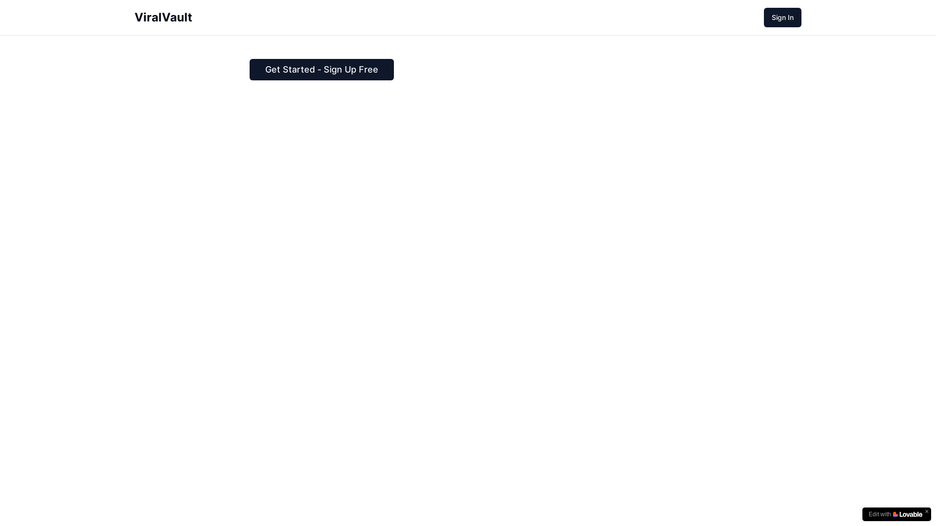 website screenshot of https://getviralvault.com/