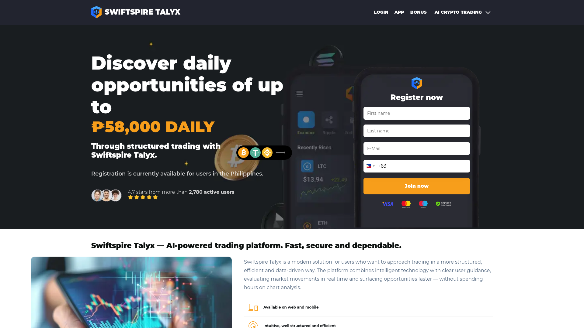 website screenshot of https://swiftspiretalyx.net/