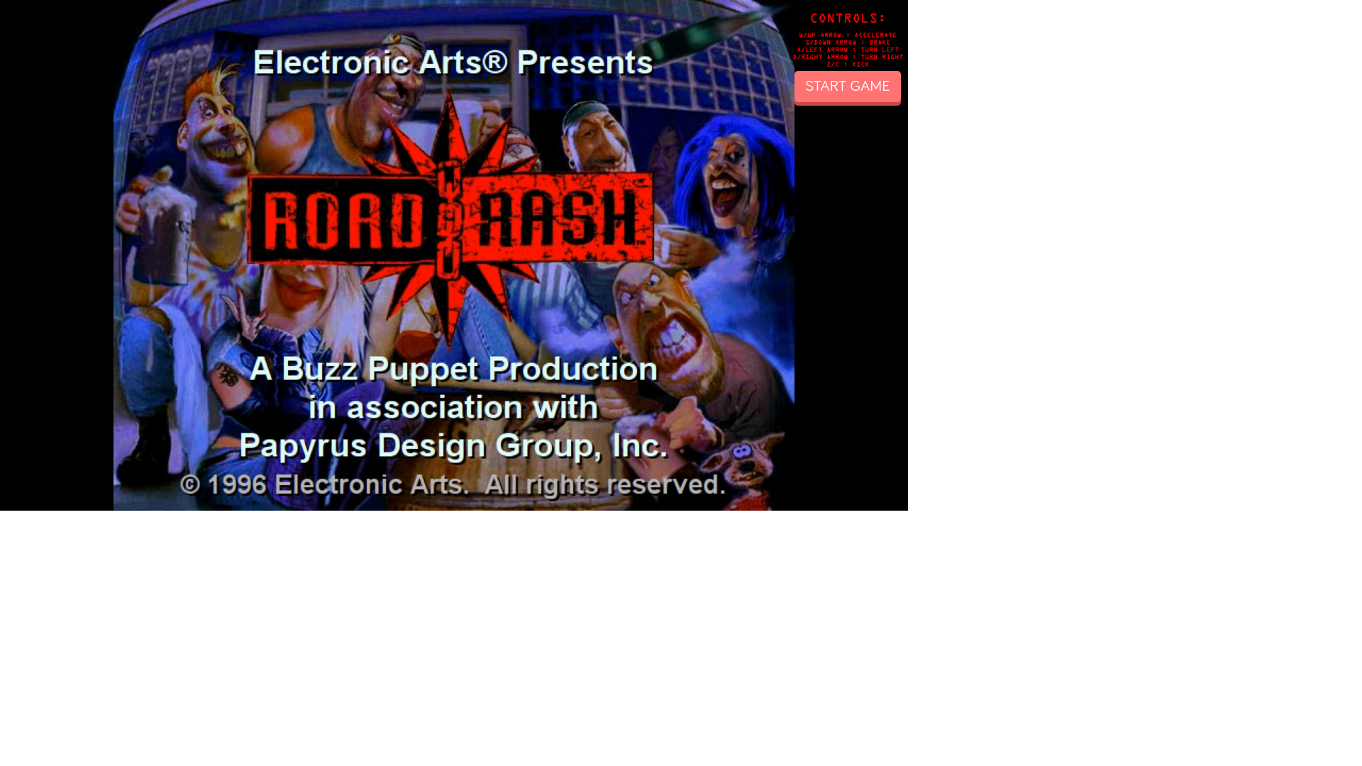 website screenshot of https://2f450f31-0485-40d2-a212-3f098aca764a-road-rash-game.pages.dev/