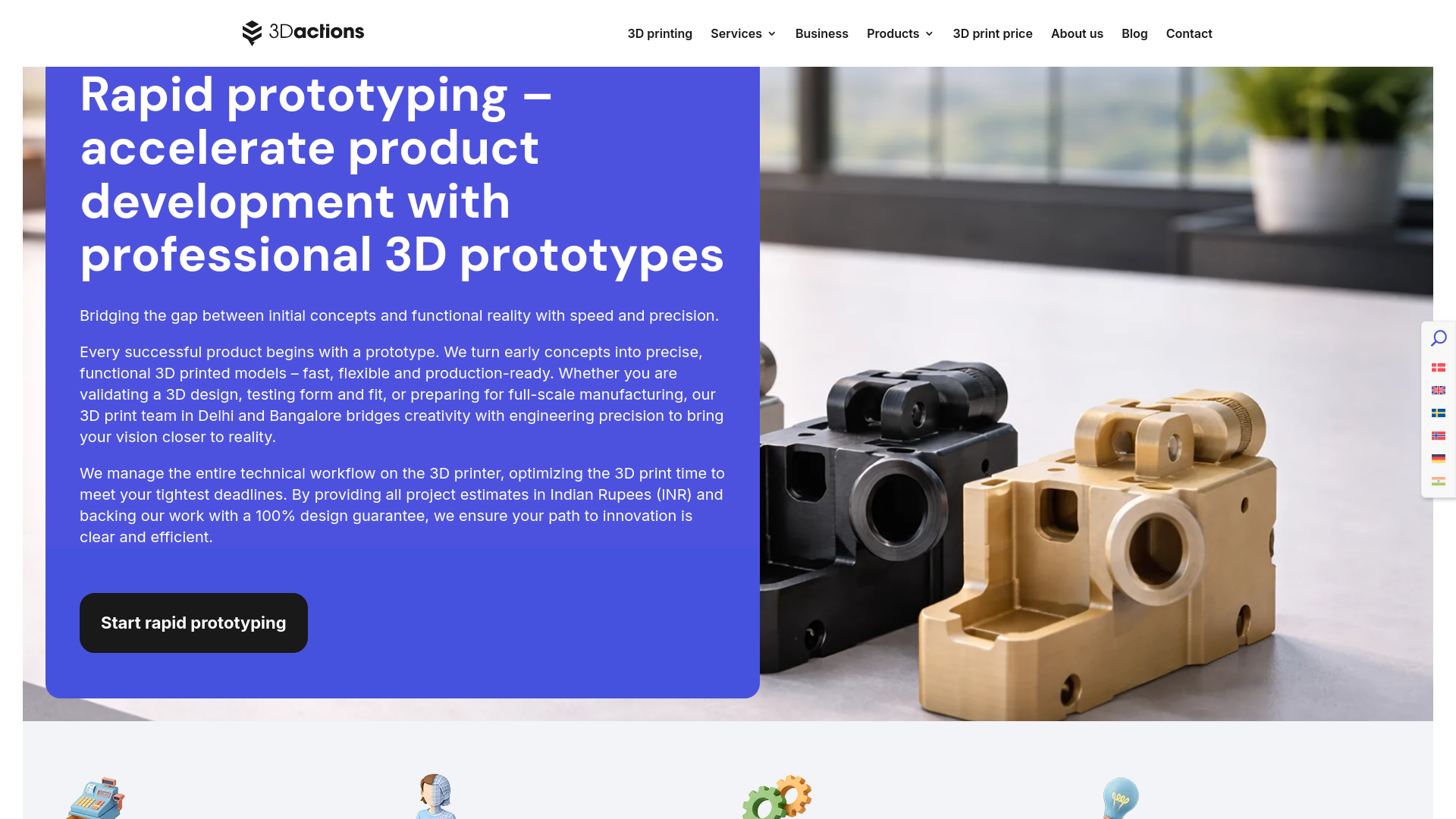 website screenshot of https://rapid-prototyping.in/