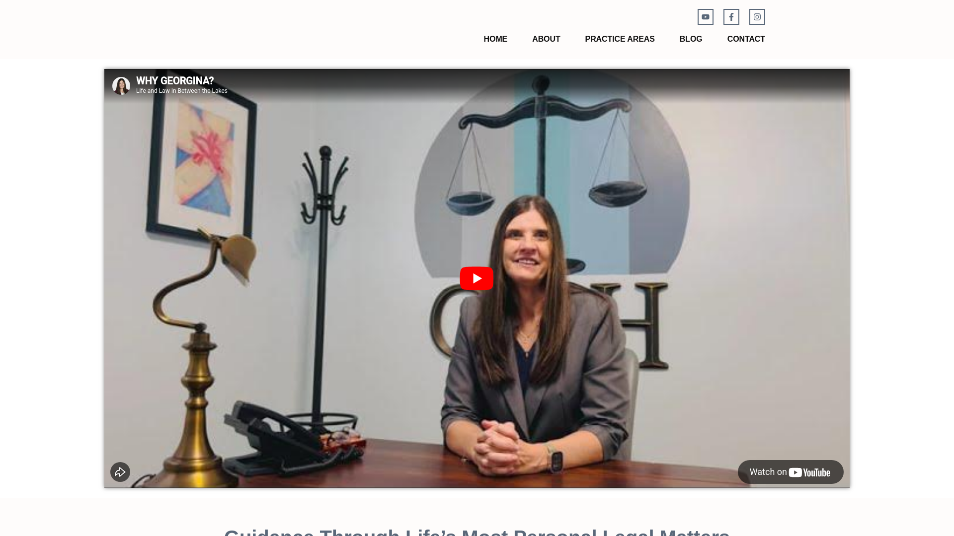 website screenshot of https://lifeandlawwithgeorgina.com/