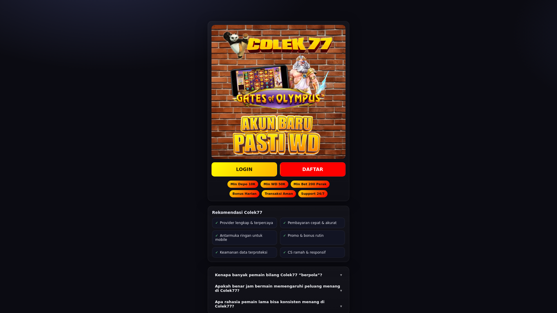 website screenshot of https://colek77go.pages.dev/