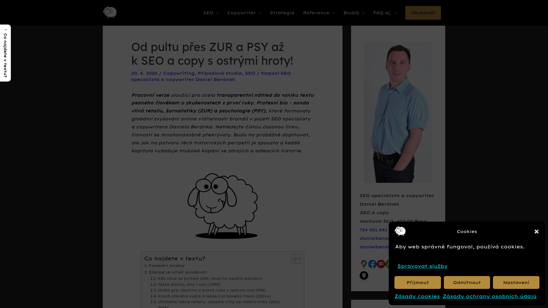 website screenshot of https://danielberanek.cz/od-pultu-az-k-seo-a-copy-s-ostrymi-hroty-profesni-bio/