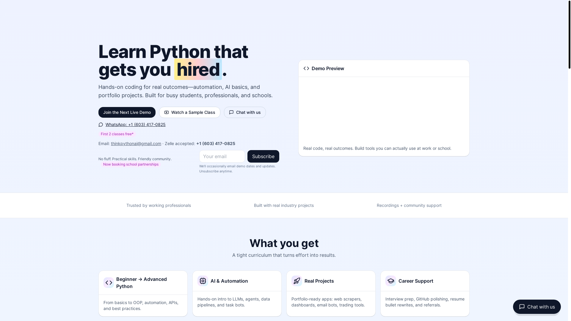 website screenshot of https://thinkpythonai.com/