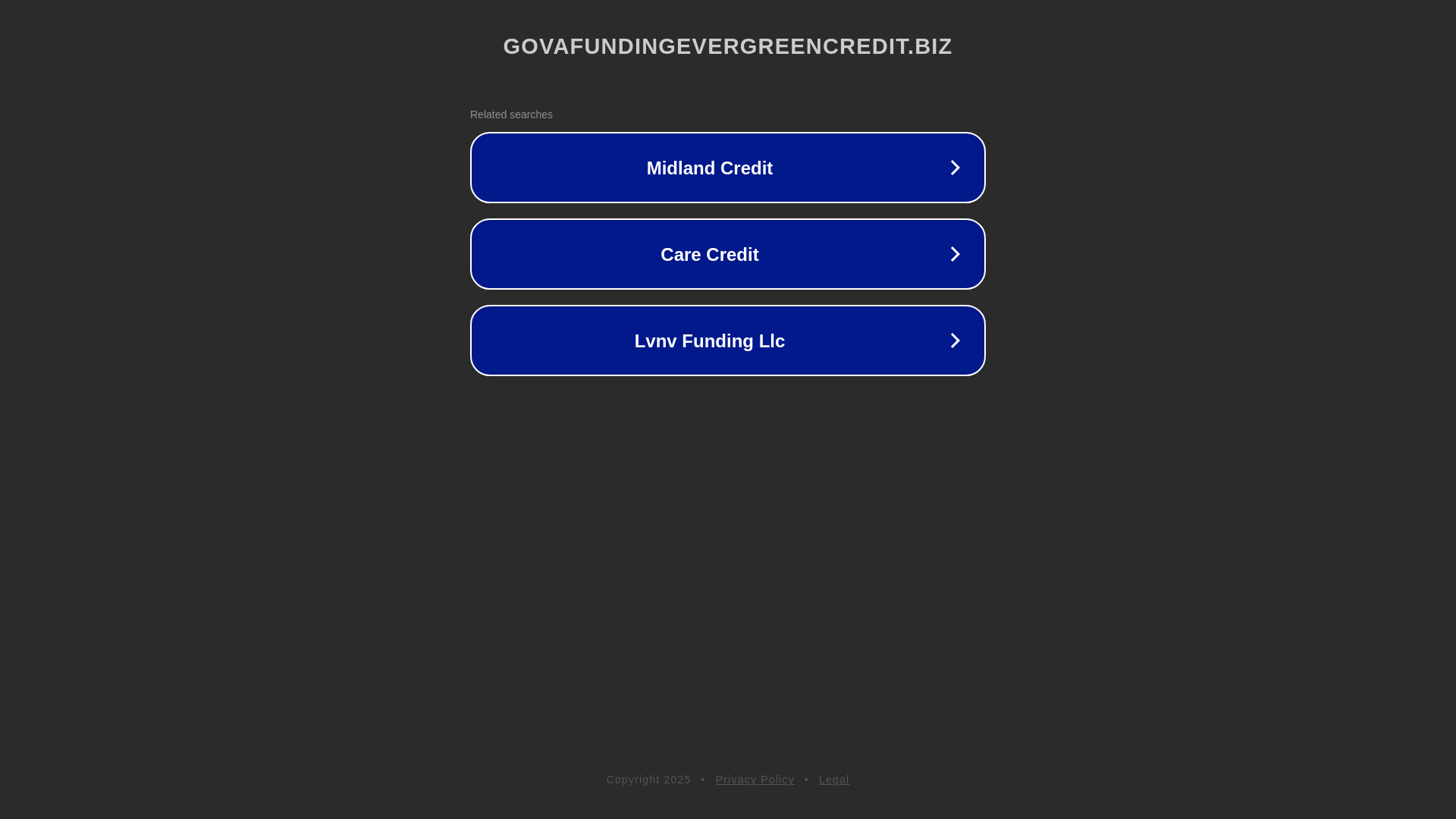 website screenshot of https://govafundingevergreencredit.biz/