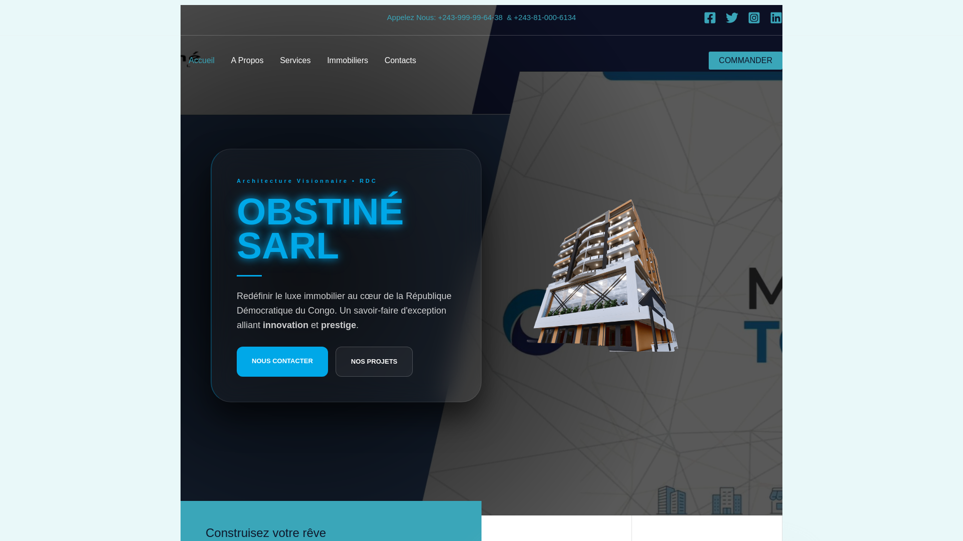 website screenshot of https://obstine-sarl.com/