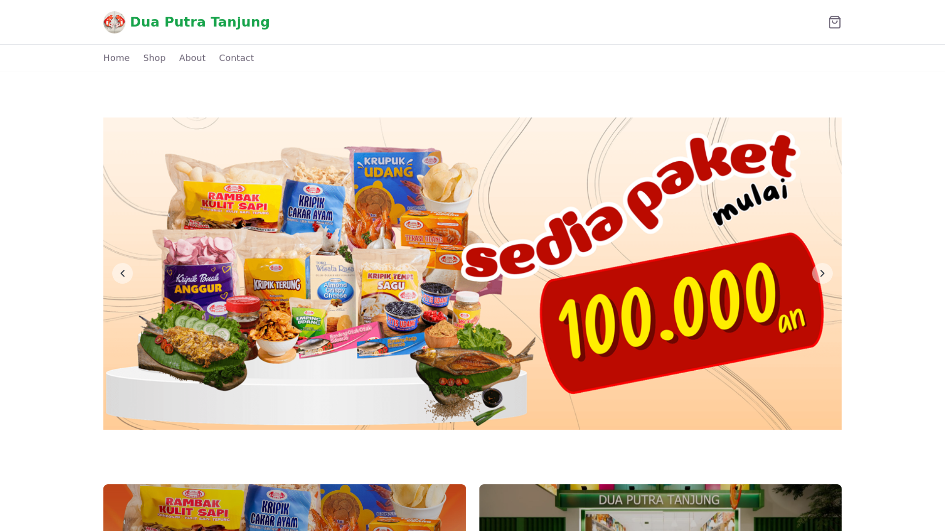website screenshot of https://duaputratanjung.co.id