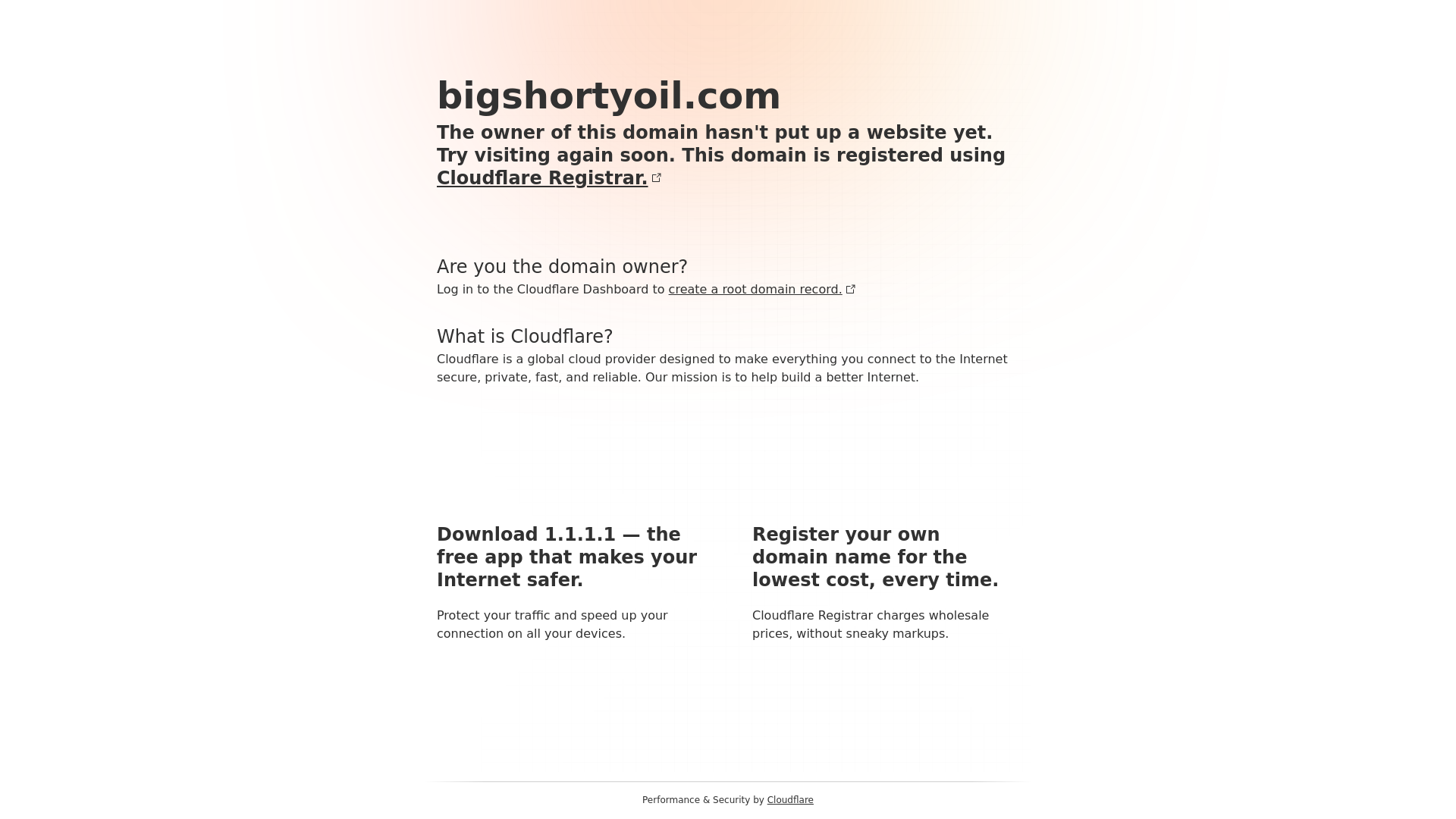 website screenshot of https://bigshortyoil.com/