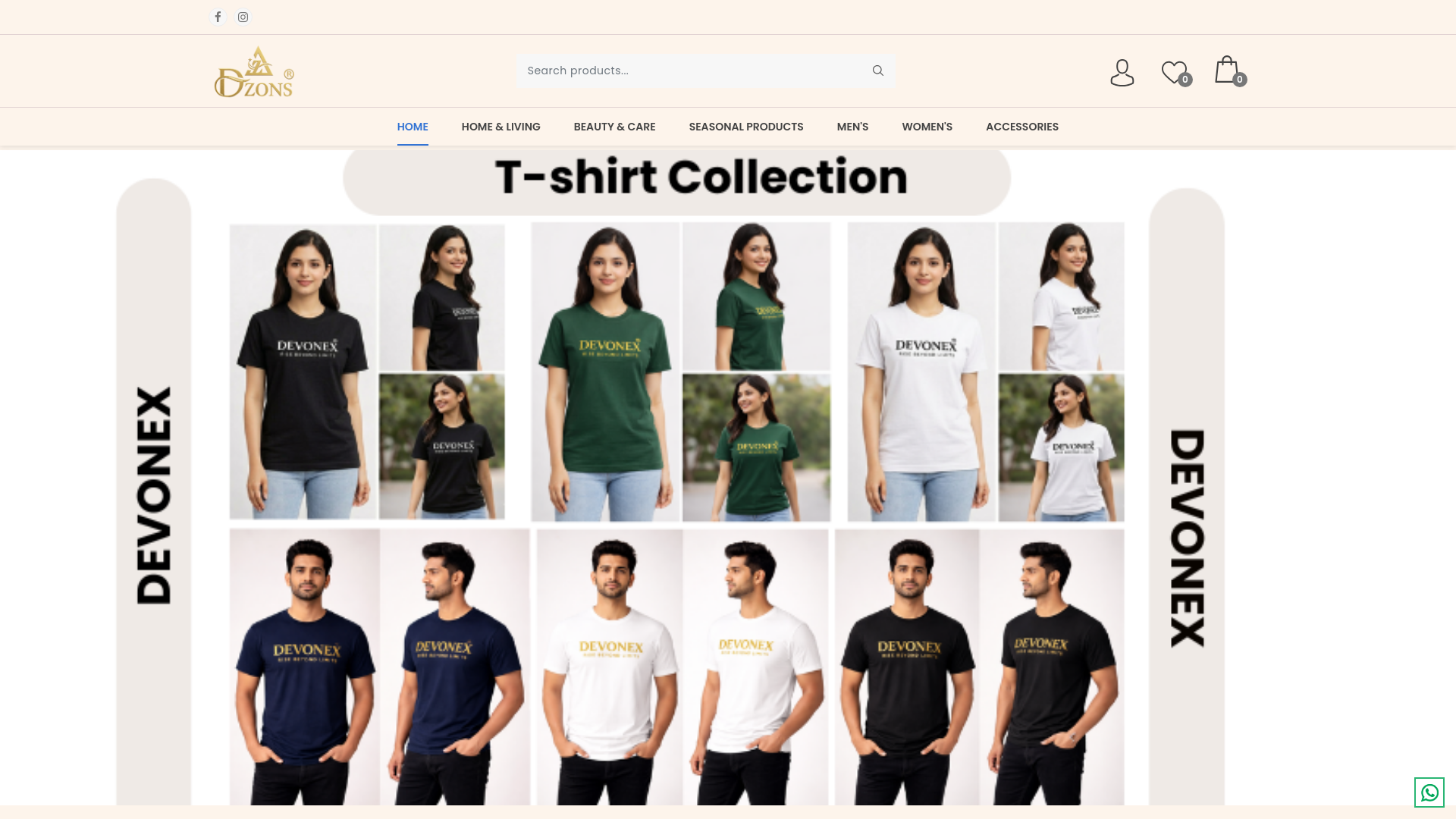 website screenshot of https://dzons.in/