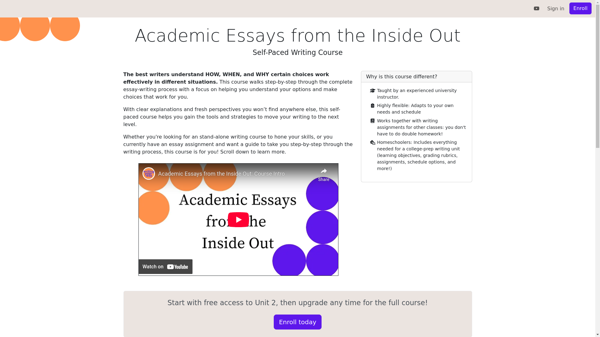 website screenshot of https://academics-your-way.pages.dev/