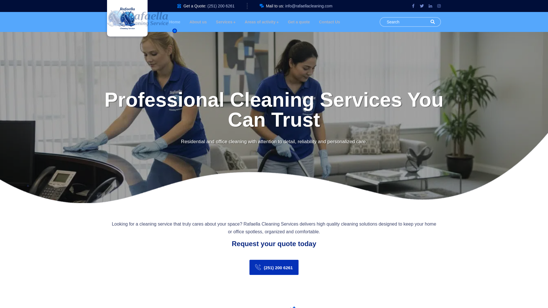 website screenshot of https://rafaellacleaning.com/