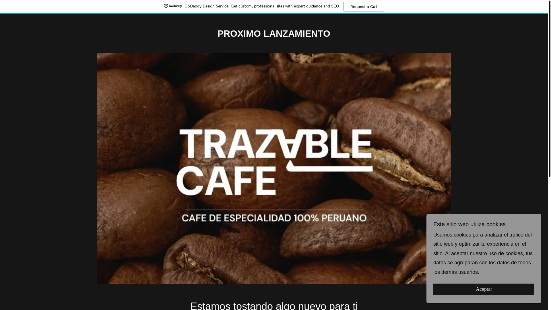 website screenshot of https://trazable.cafe/
