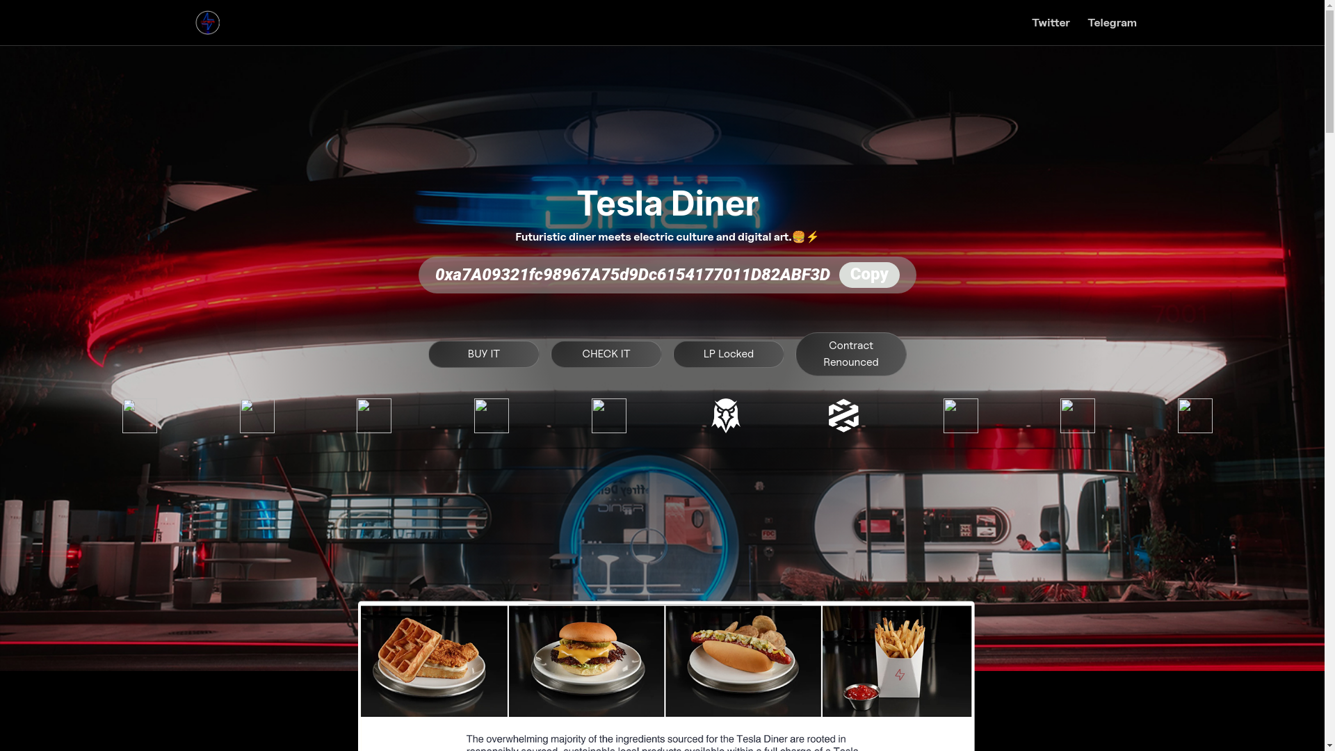 website screenshot of https://pulsetesladiner.xyz/