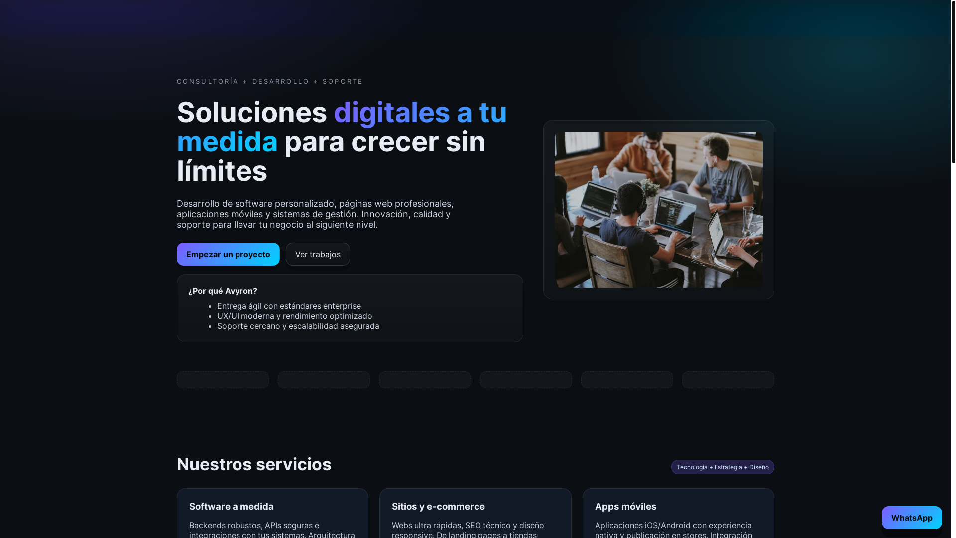 website screenshot of https://avyron.store/