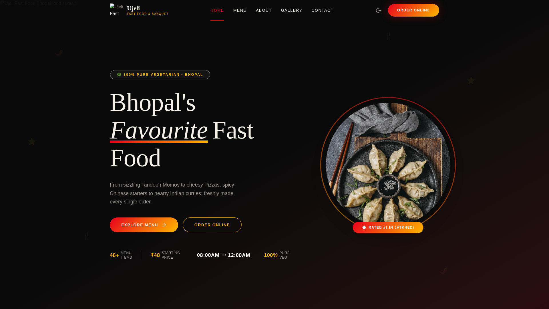 website screenshot of https://ujelifastfood.com/