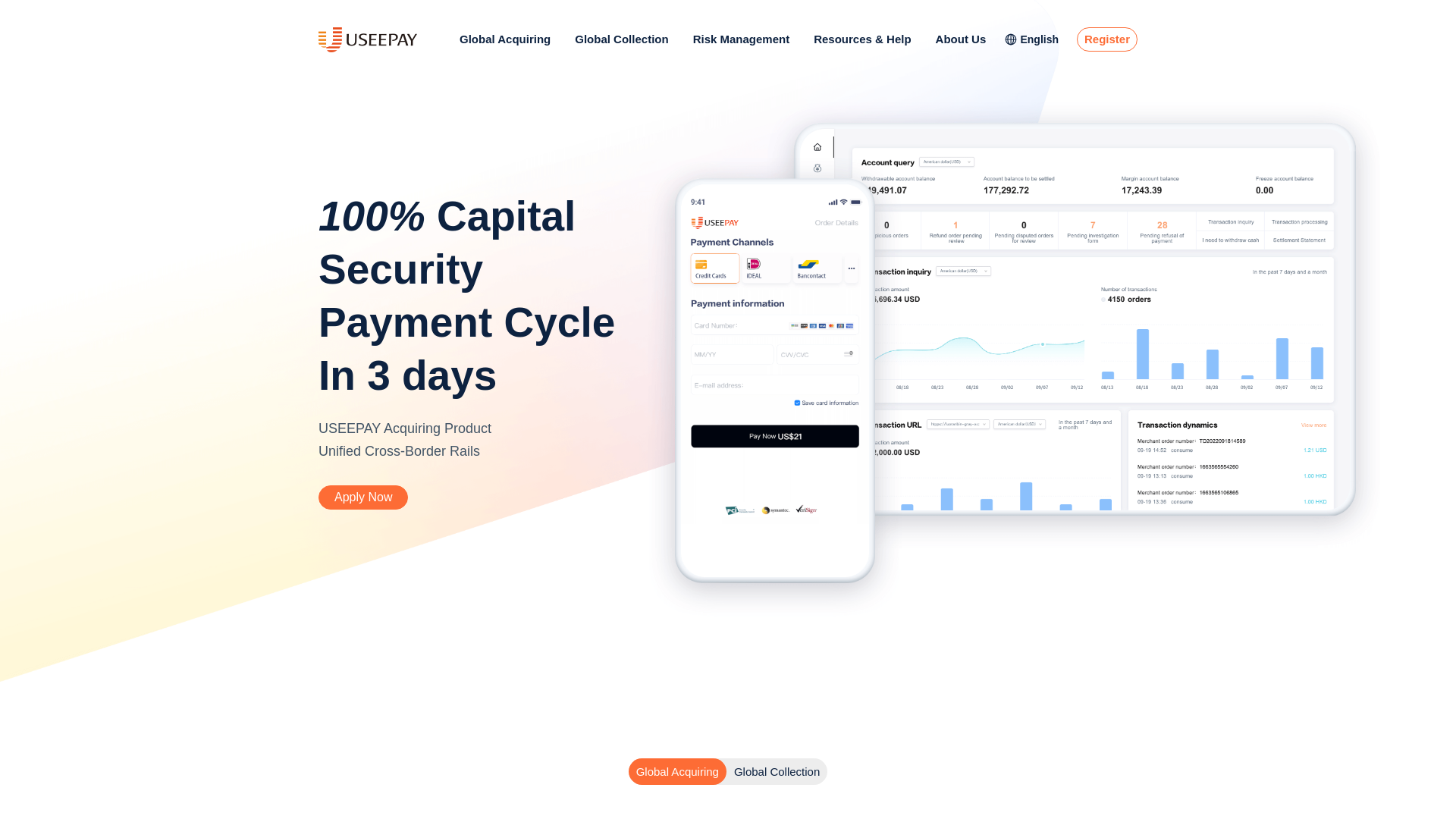 website screenshot of https://useepay.com