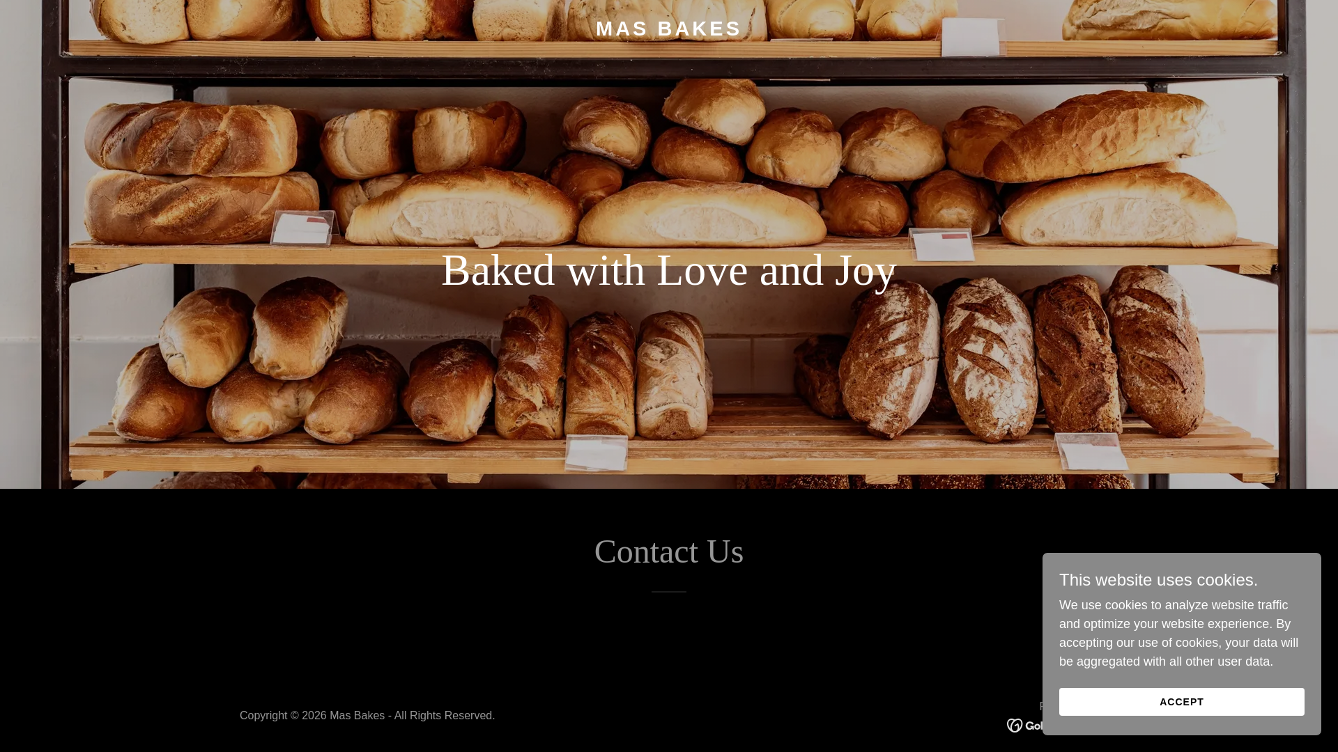 website screenshot of https://masbakes.com