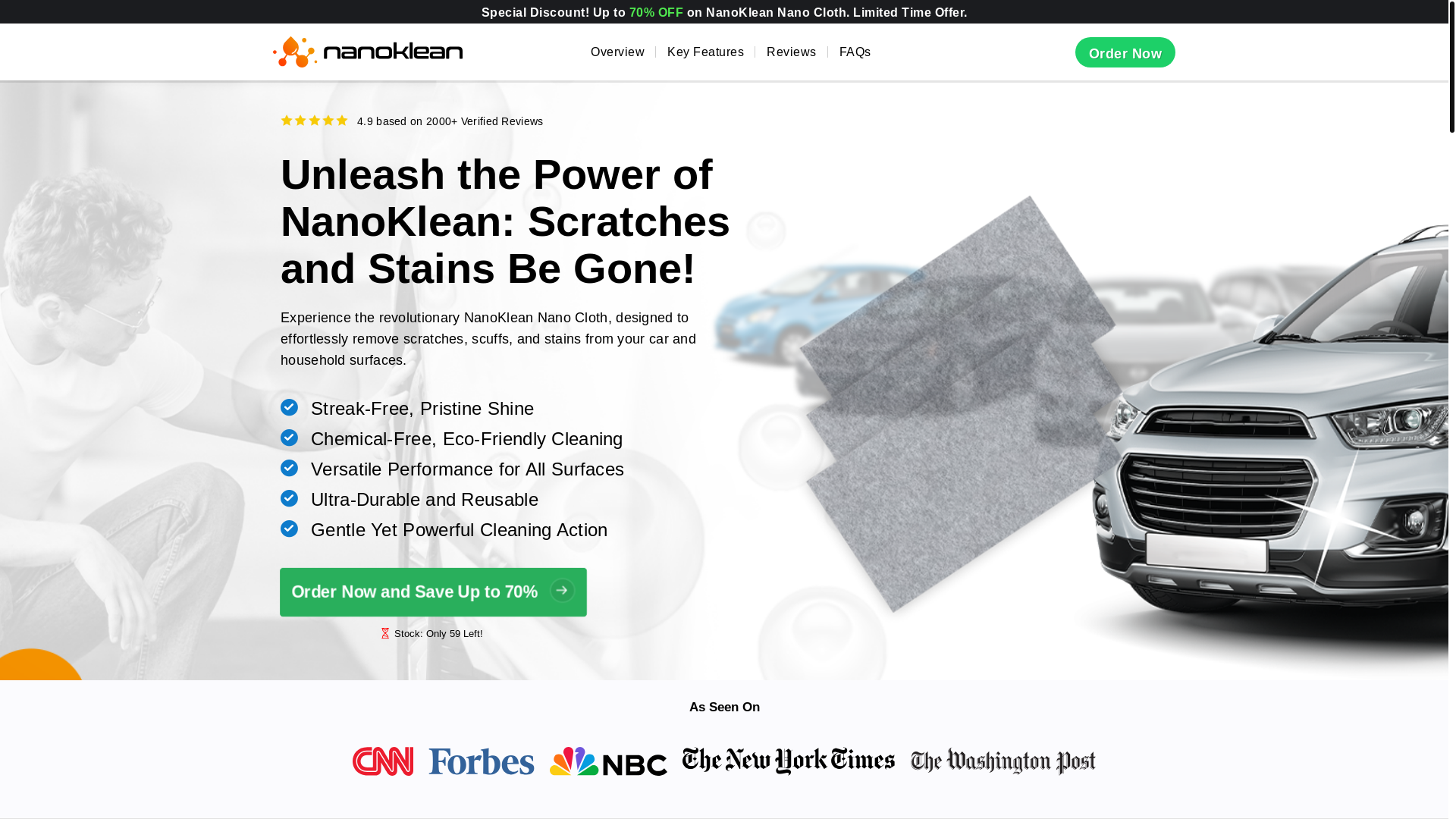 website screenshot of https://trynanoklean.com/