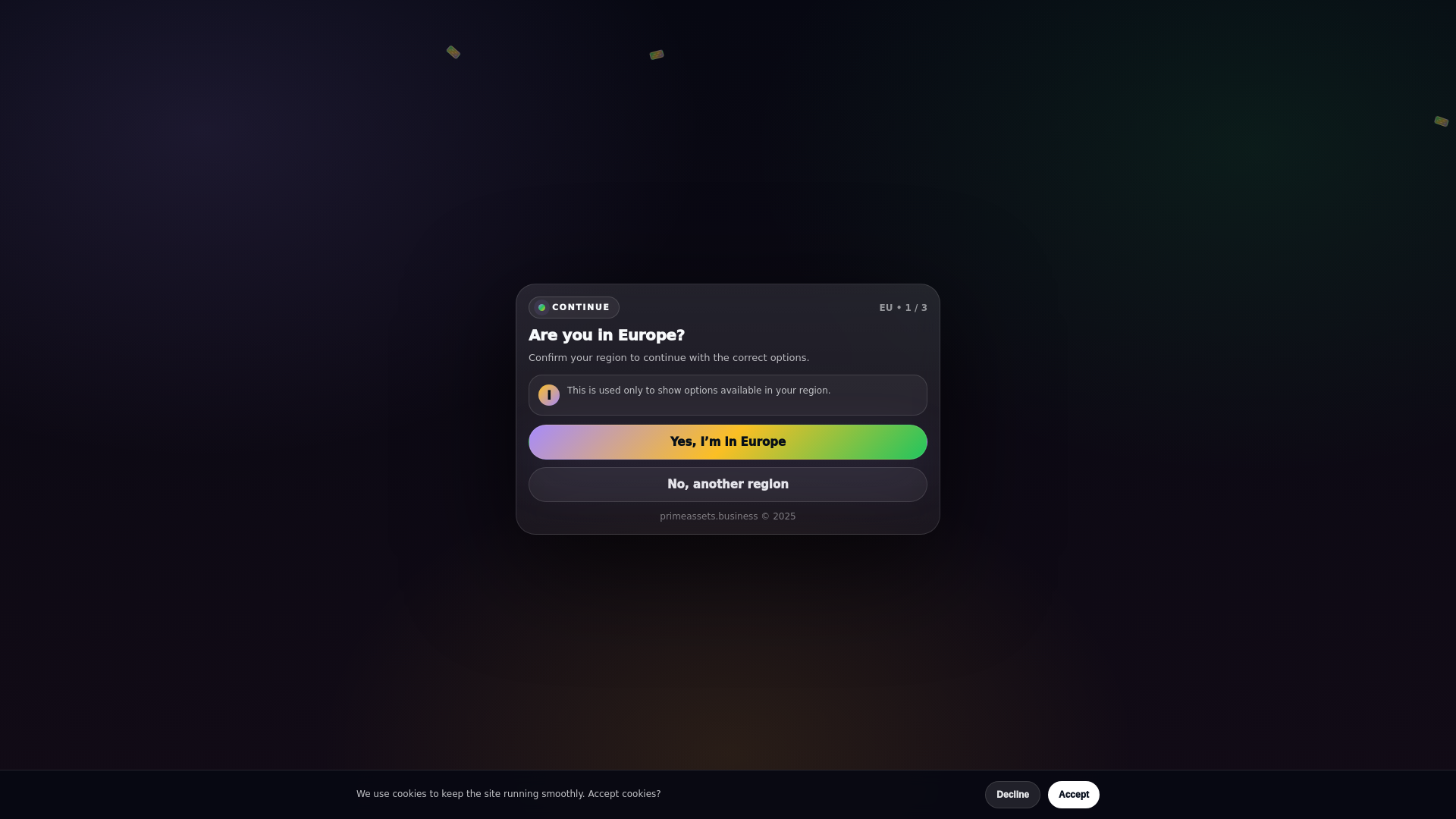 website screenshot of https://primeassets.business/