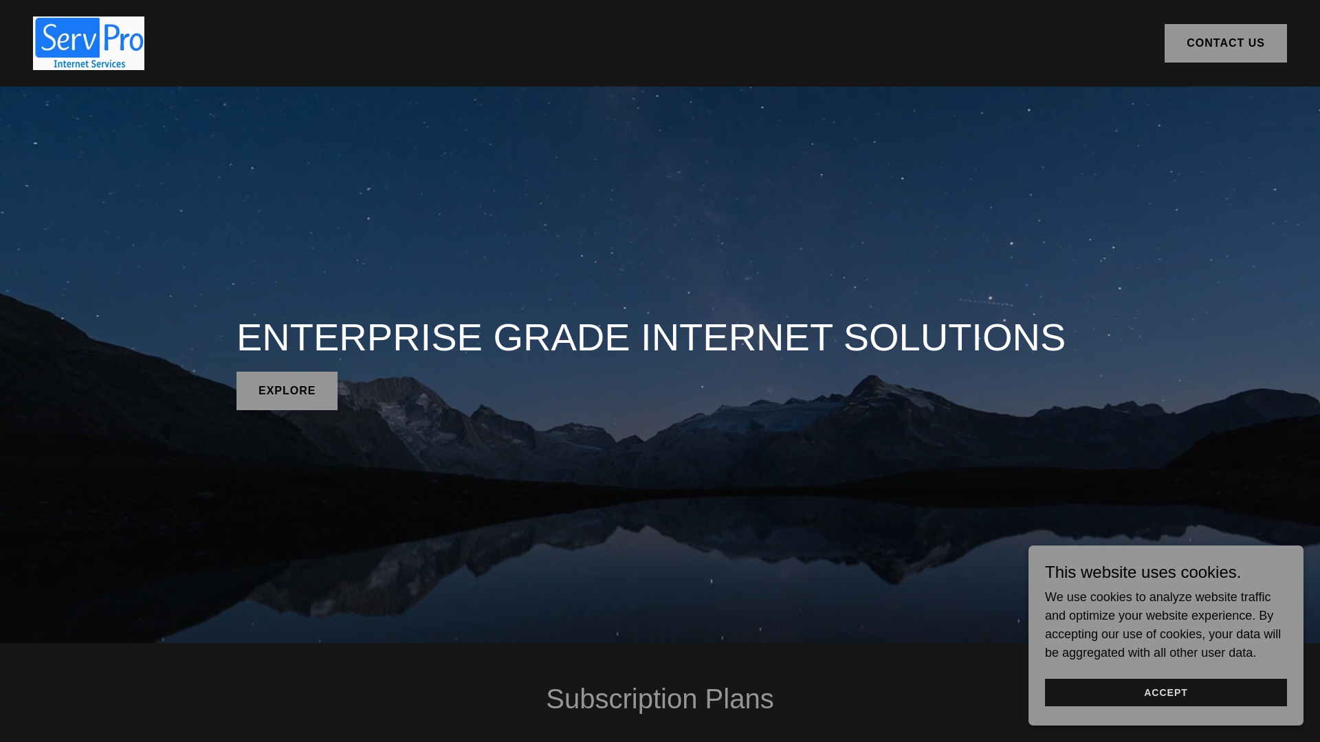 website screenshot of https://servprointernet.in/