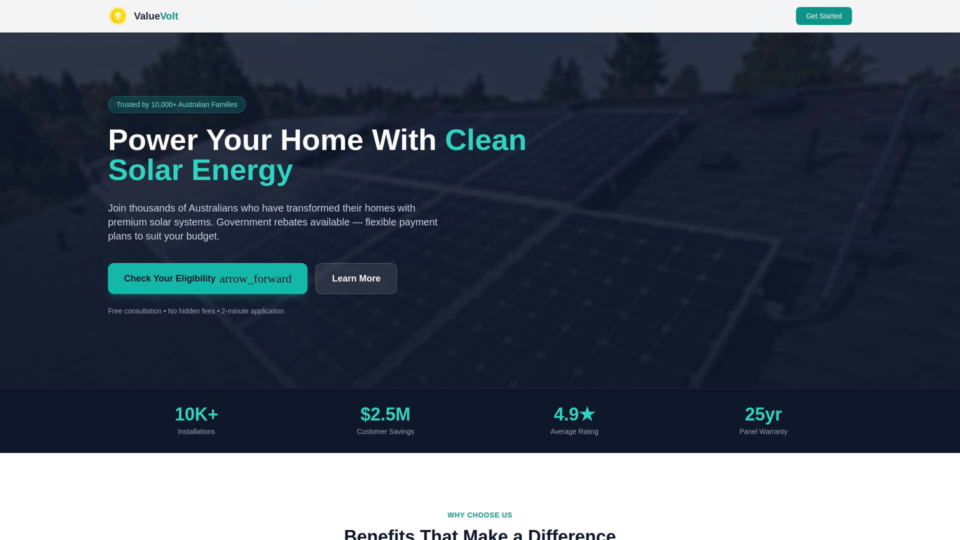 website screenshot of https://valuevoltenergy.com/