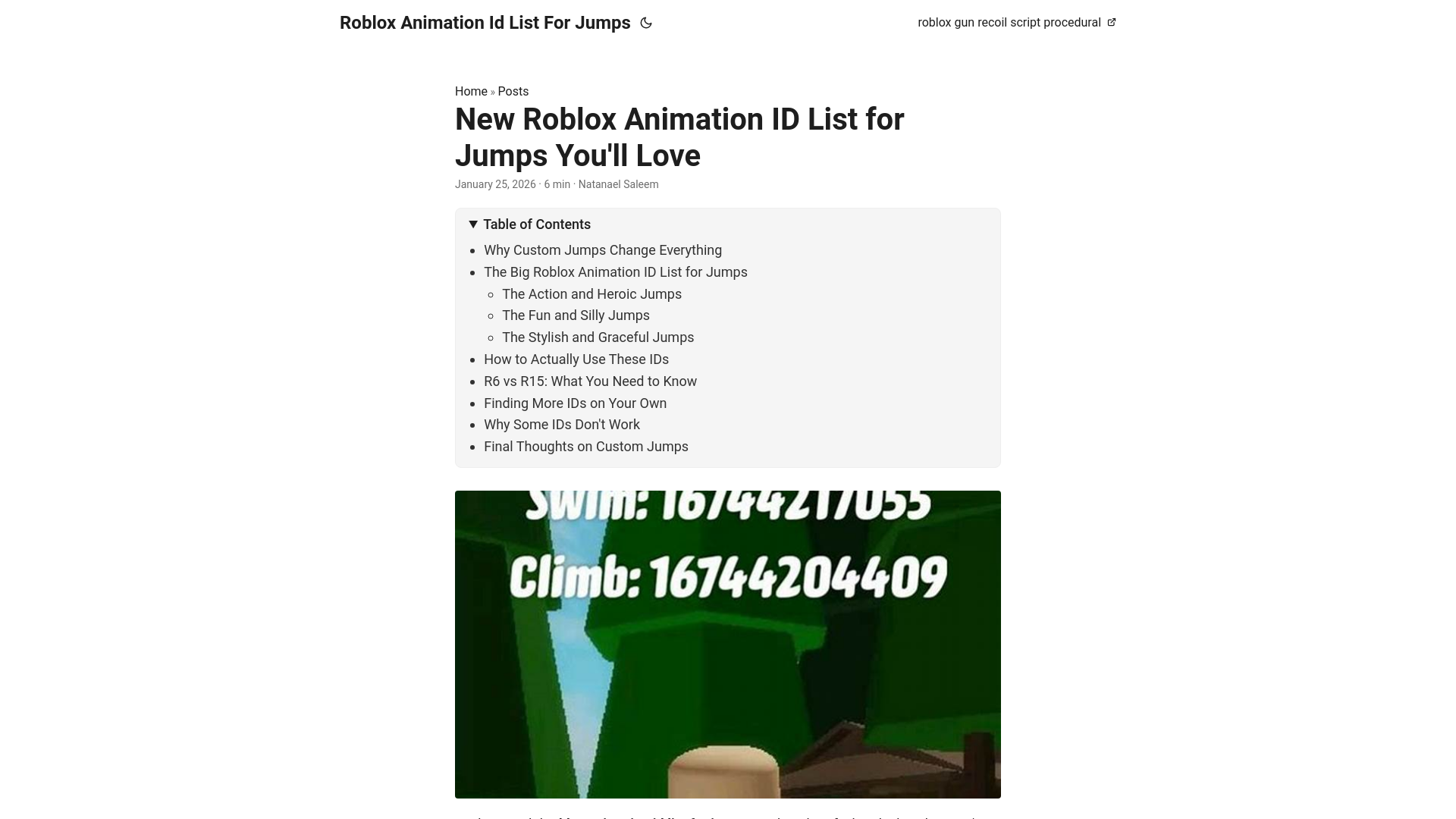 website screenshot of https://roblox-animation-id-list-for-jumps.pages.dev/
